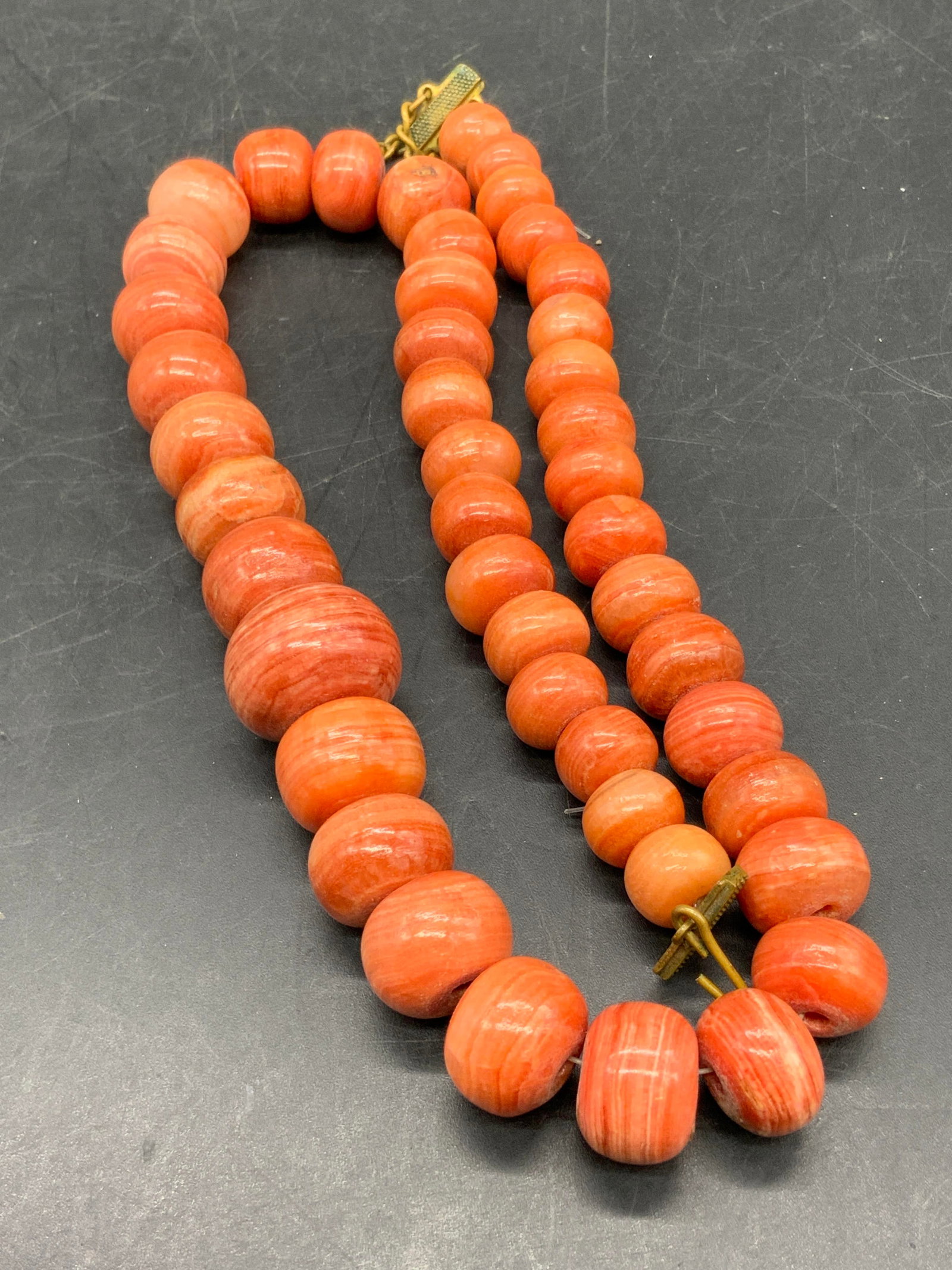 Polished Banded Agate Graduated Bead Necklace (1 of 8)