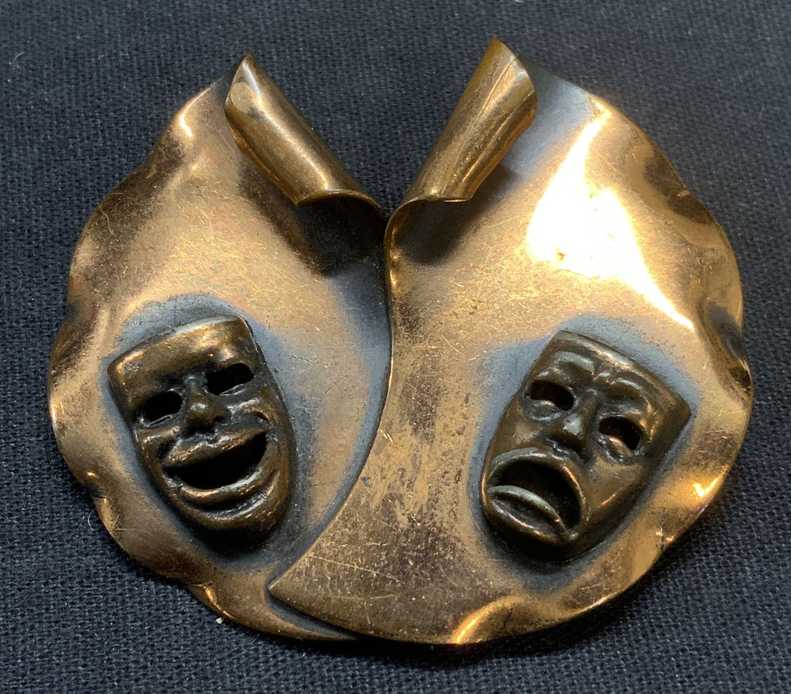 Vintage Copper Venetian Mask Brooch (1 of 6)