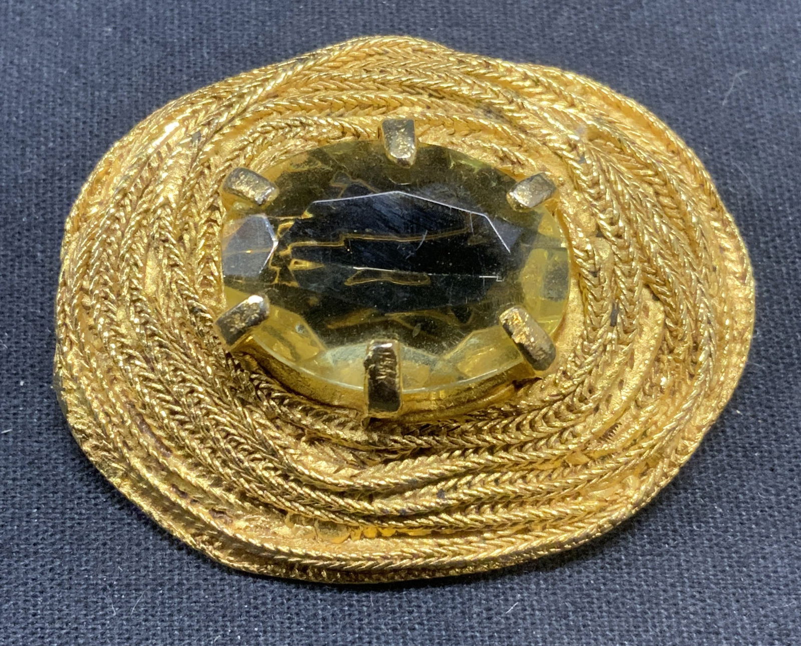 Judith Green Ripka Gold Tone Crystal Brooch (1 of 6)