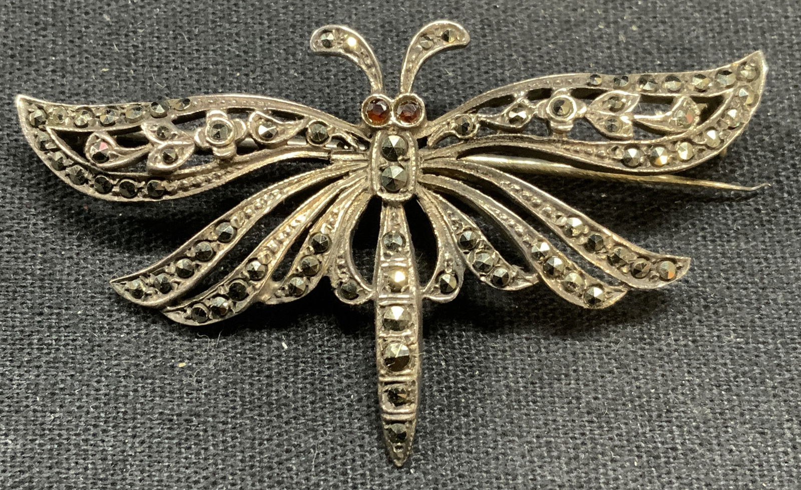 Sterling Silver Marcasite Butterfly Brooch (1 of 7)