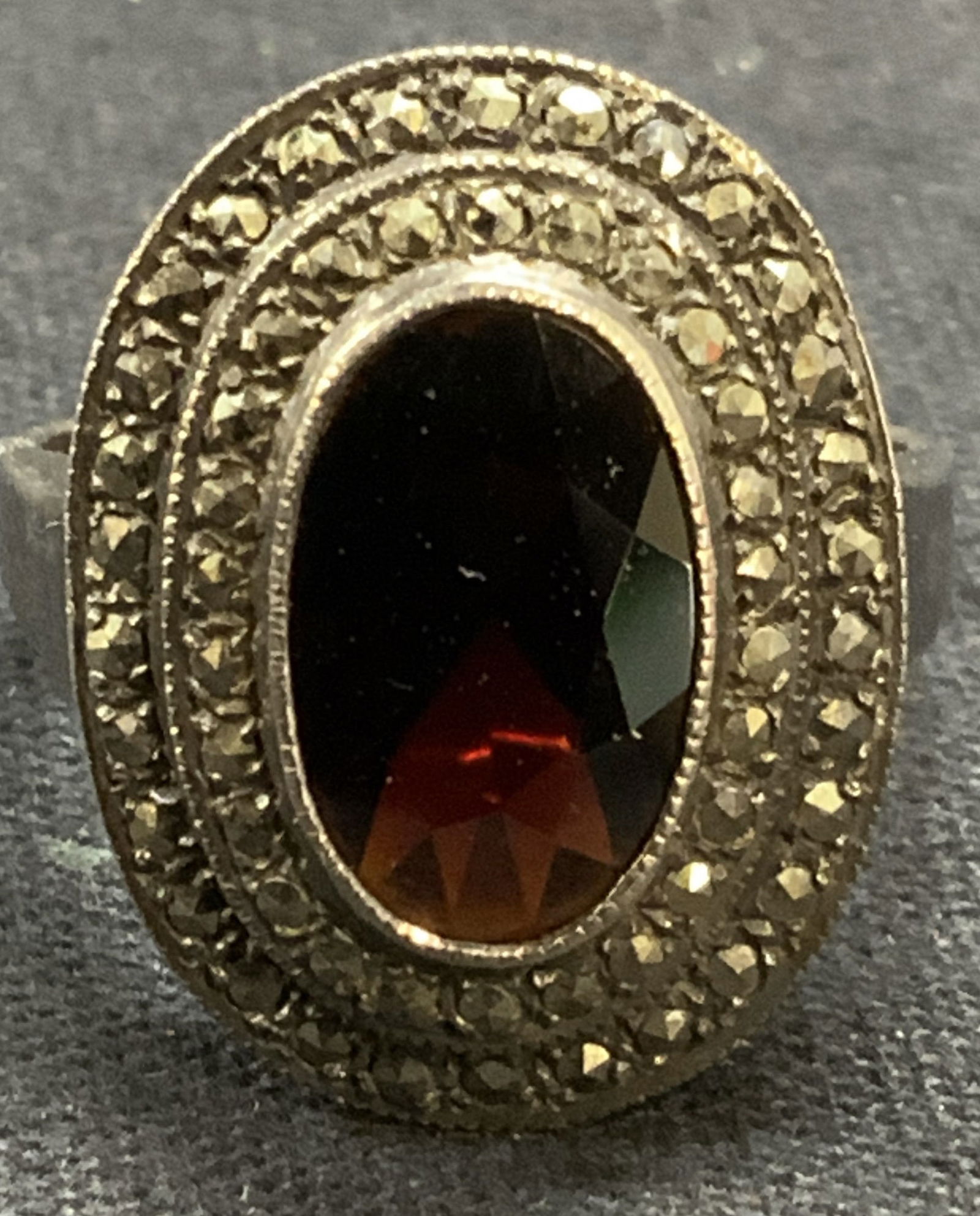 Vintage Sterling Silver Red Gemstone Ring (1 of 6)