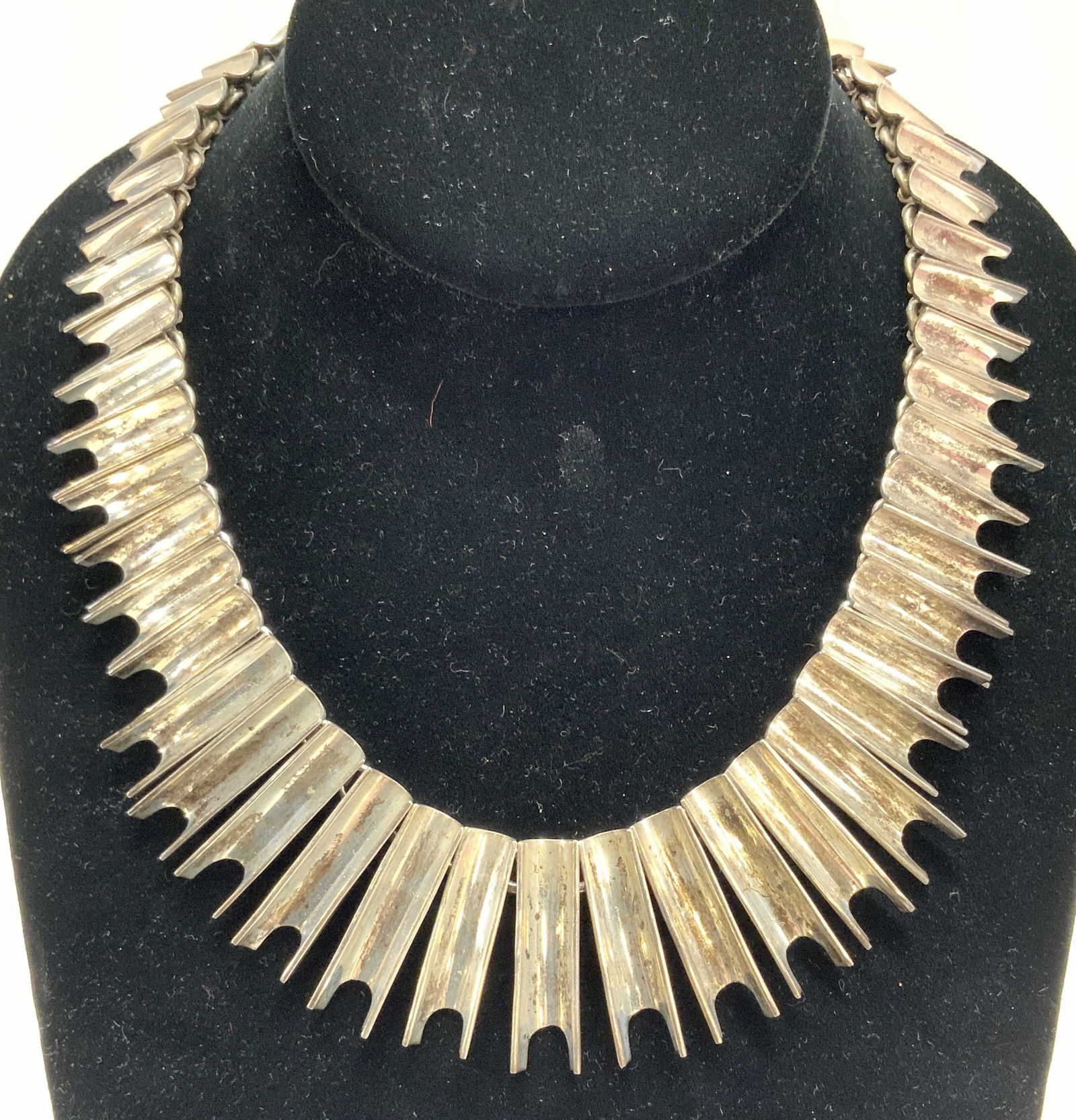 Sterling Silver Sculptural Choker Necklace, Mexico (1 of 13)