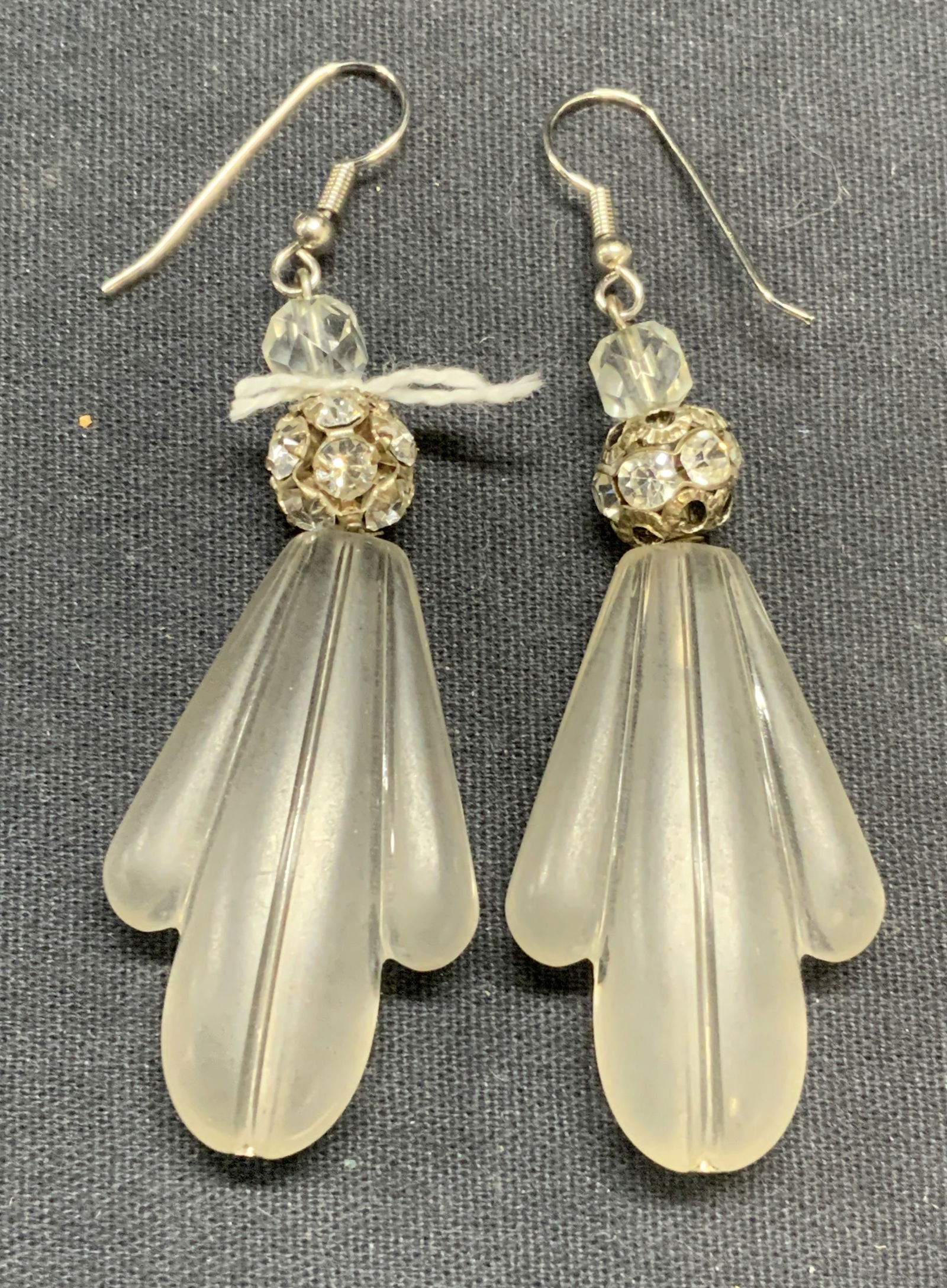 Vintage Lucite & Crystal Drop Earrings (1 of 6)