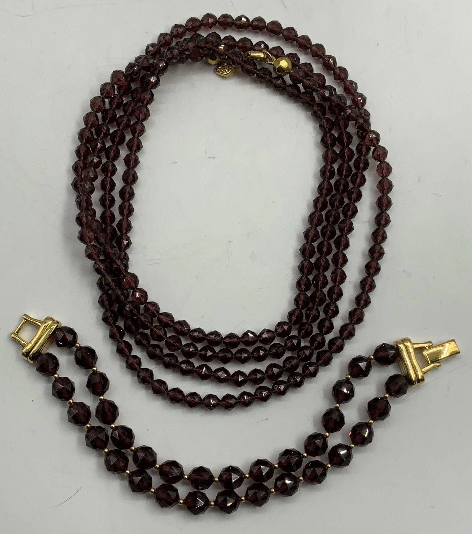 Lot 2 Swarovski Crystal Purple Necklace & Bracelet (1 of 6)