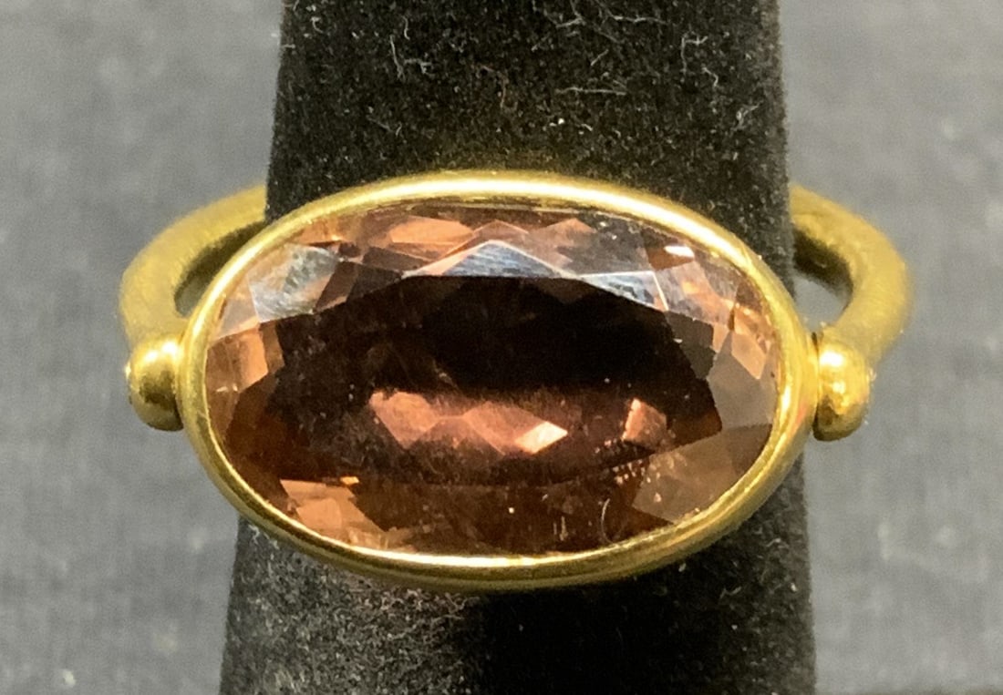 Maria Helene de Taillac 22k Gold Tourmaline Ring (1 of 8)