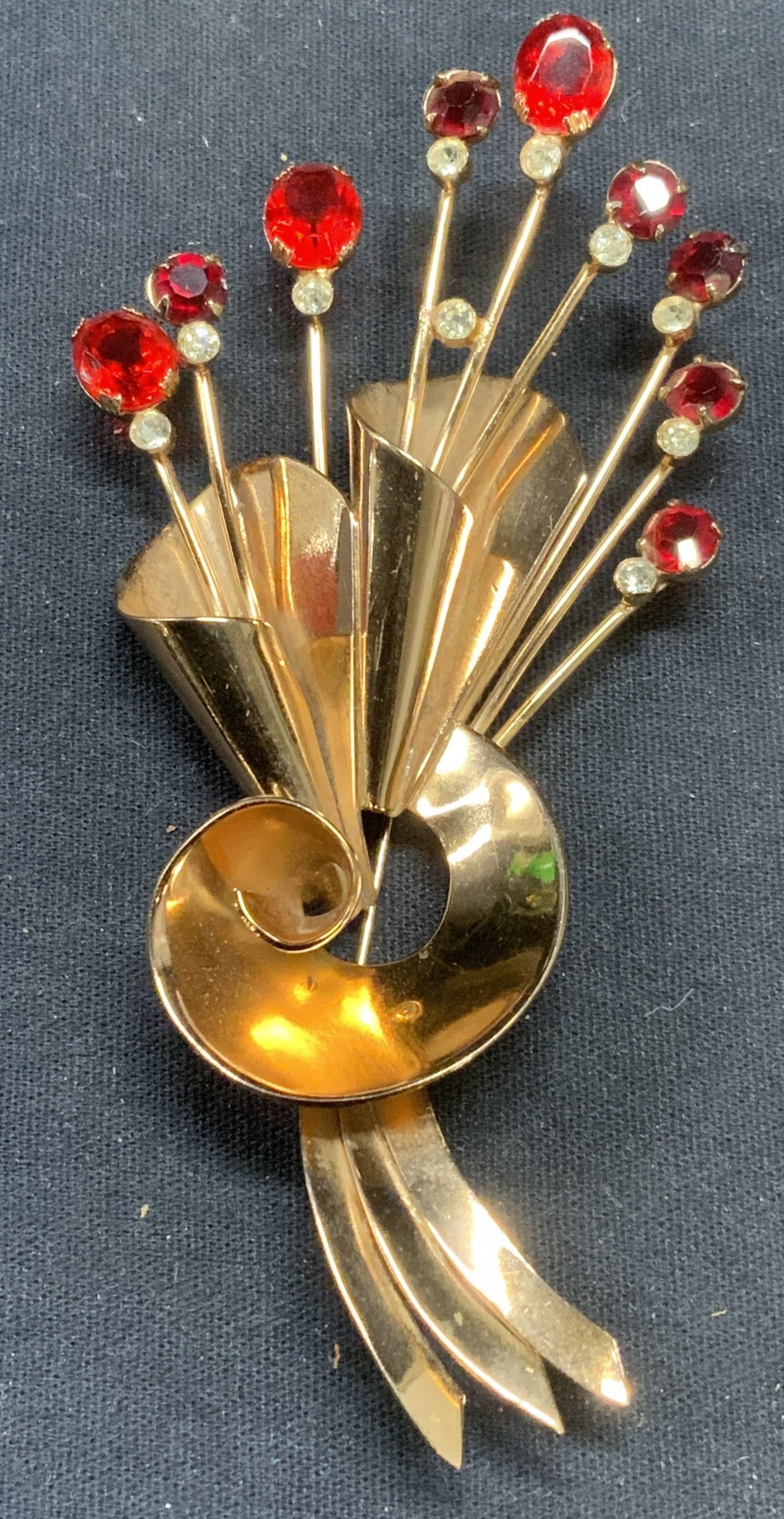 Coro Craft Sterling Silver Gold Pl Flower Brooch (1 of 7)