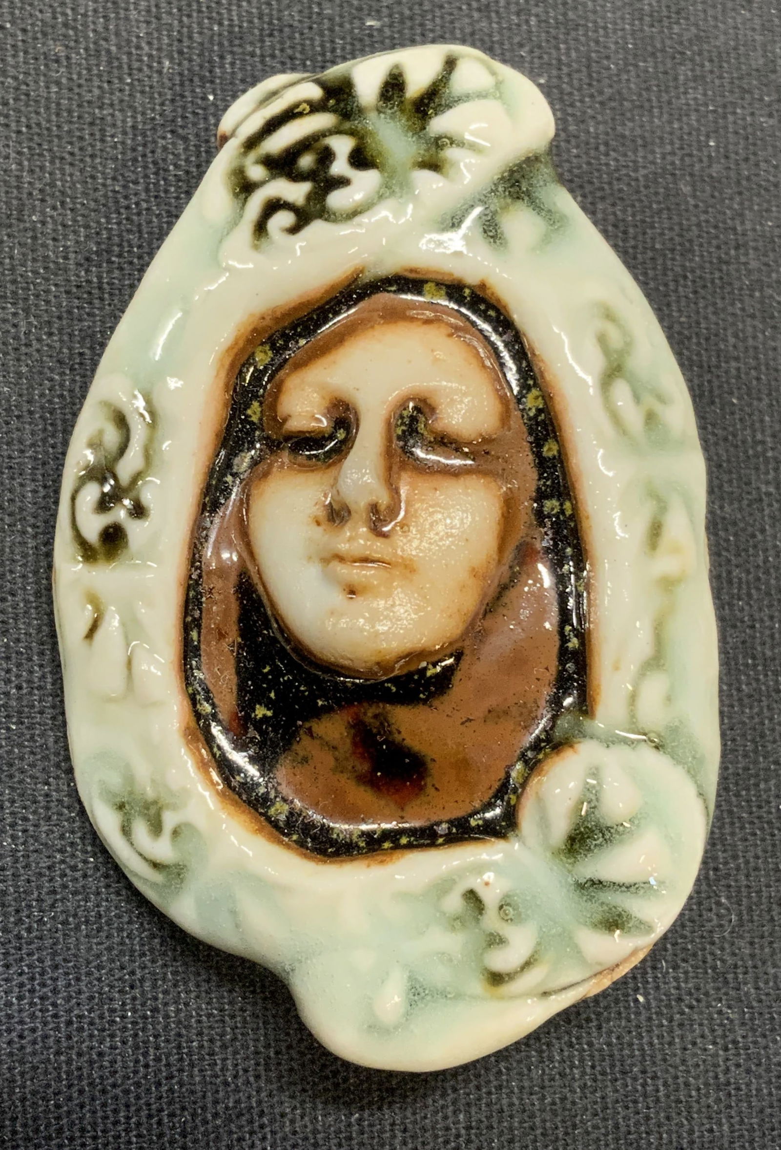 Vintage Handmade Ceramic Figural Brooch (1 of 6)