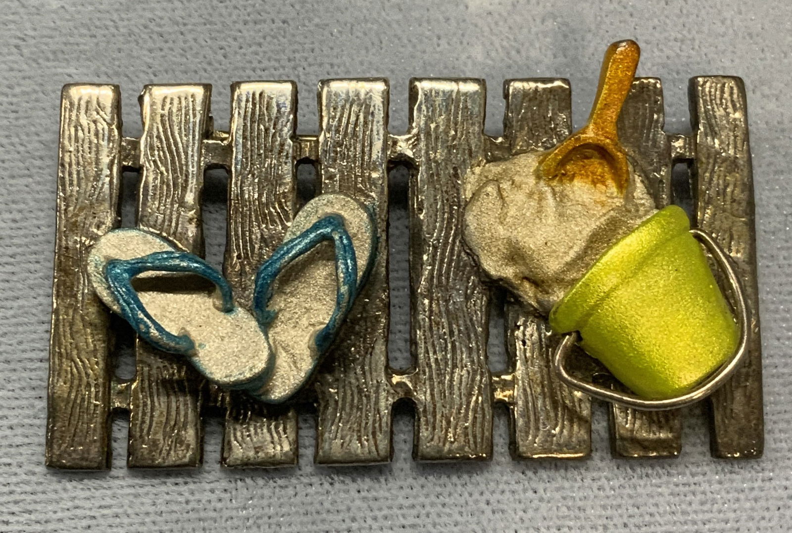 Signed Handmade Sterling Silver Beach Brooch (1 of 7)