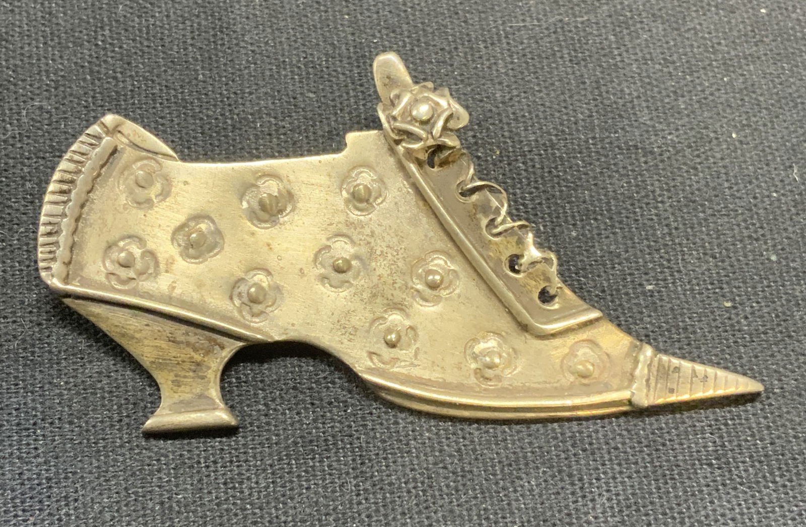 Sgn Victorian Style Sterling Silver Shoe Brooch (1 of 7)