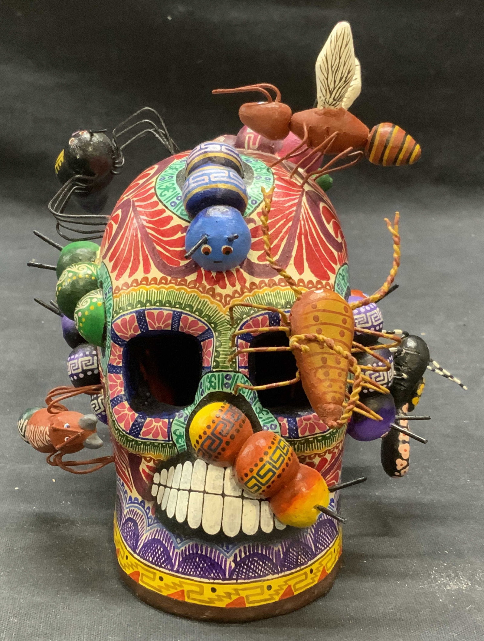 Saul Montesinos Ceramic Skull & Insect Sculpture (1 of 6)