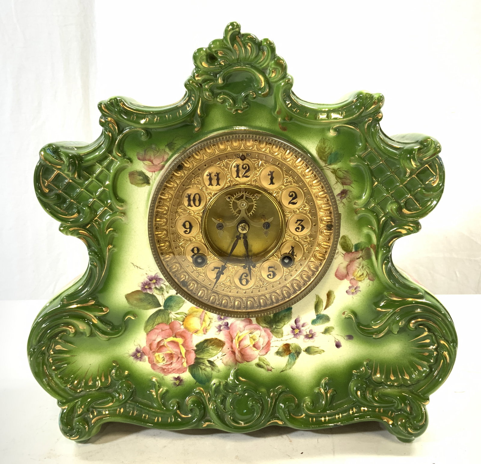 ANSONIA CLOCK CO Vntg Porc Mantel Clock (1 of 13)