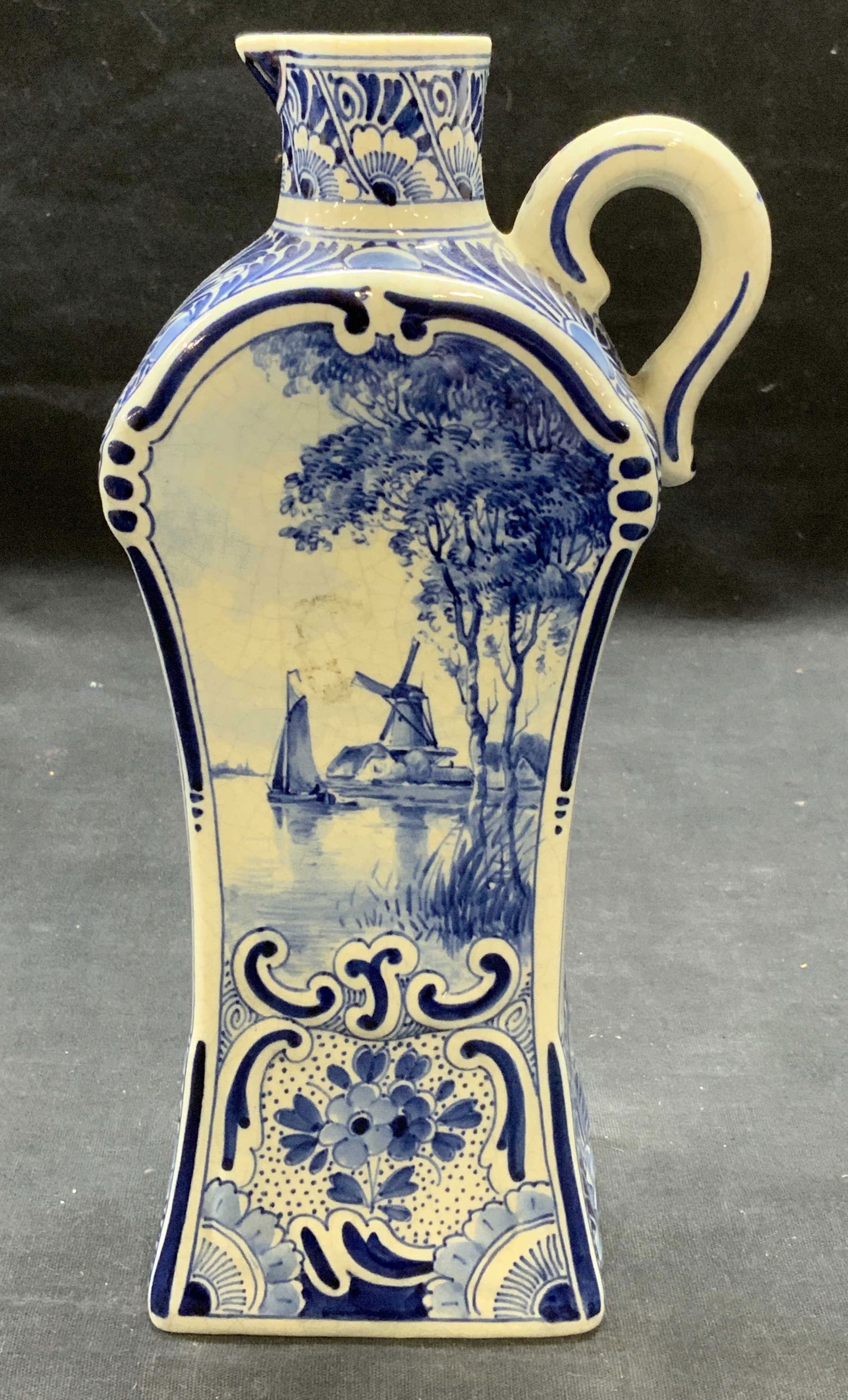 Vintage Delft Blue Porcelain Windmill Pitcher (1 of 6)