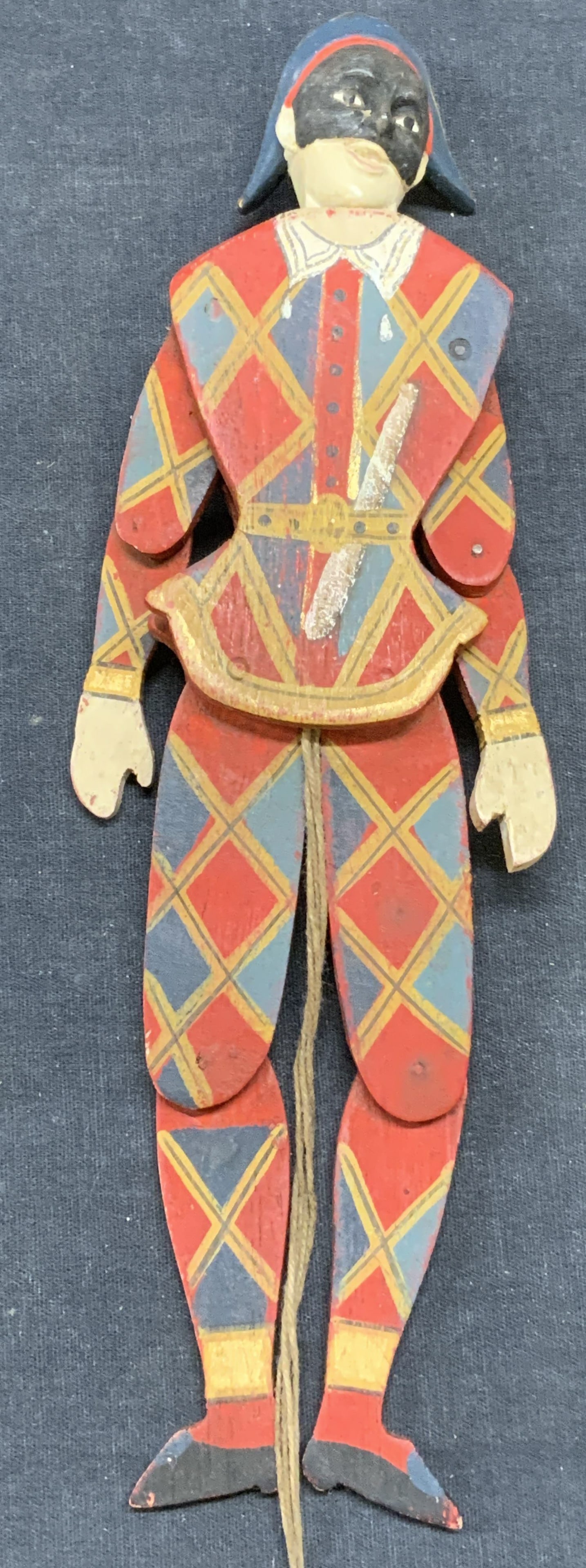 Vintage Wood Harlequin Clown Puppet (1 of 7)