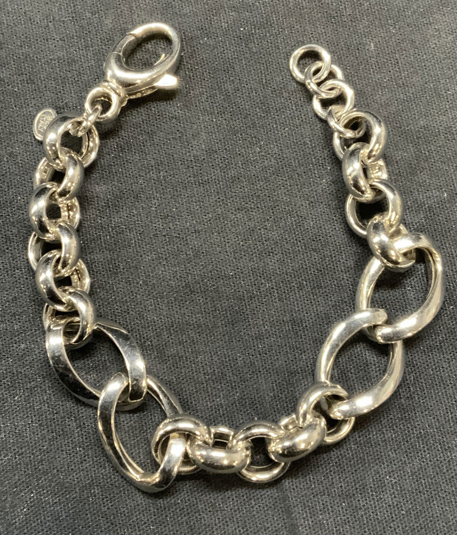 Sterling Silver Chain Link Bracelet, Italy (1 of 8)