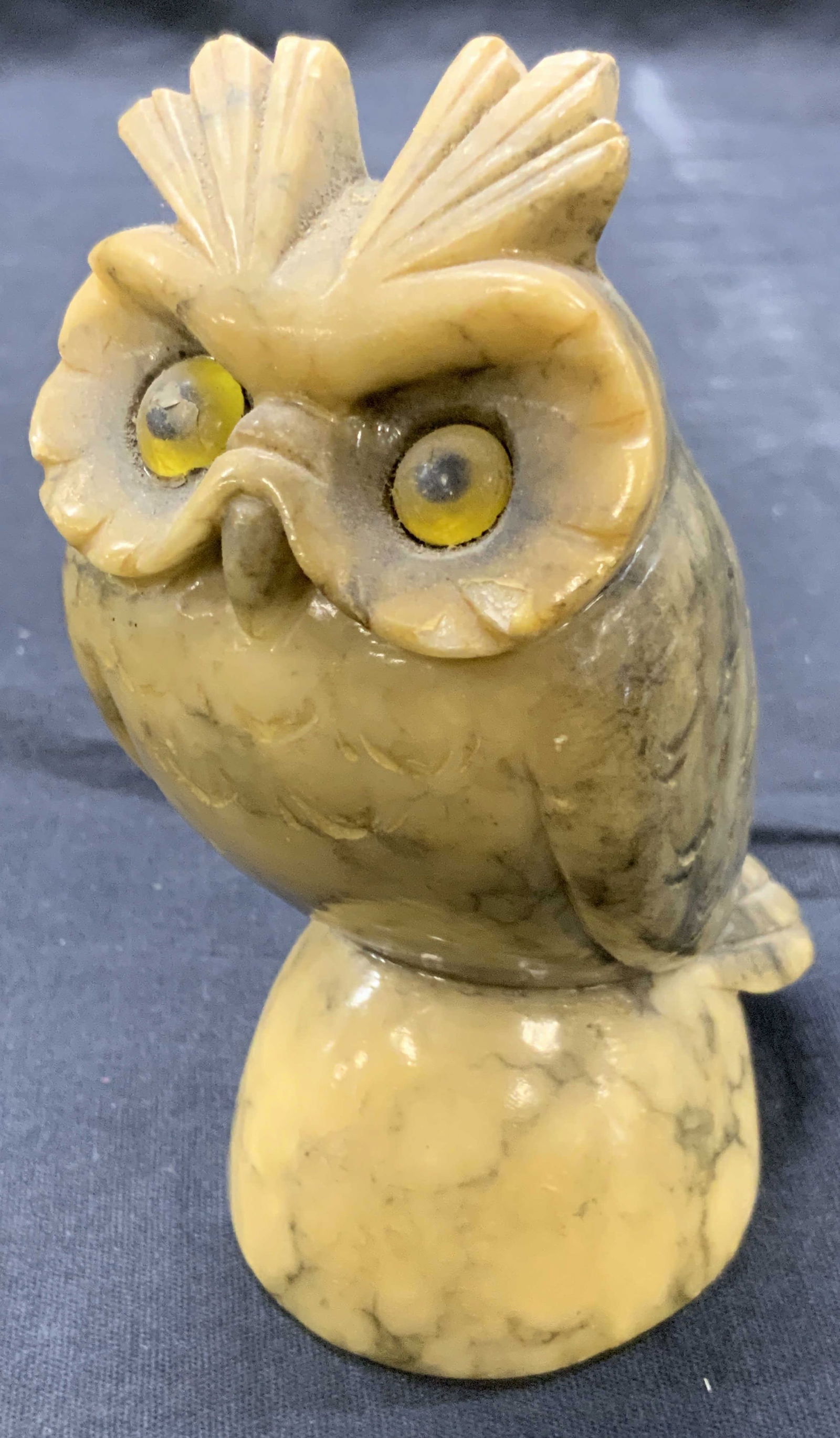 Vtg Alabaster Hand Carved Owl Figural, Italy (1 of 10)
