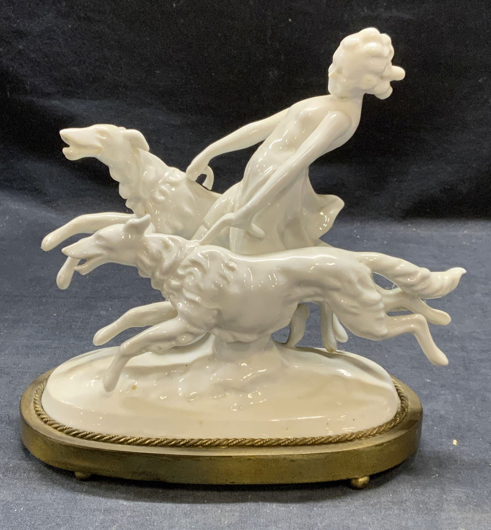 Vintage Porcelain Woman & Dog Figural (1 of 7)