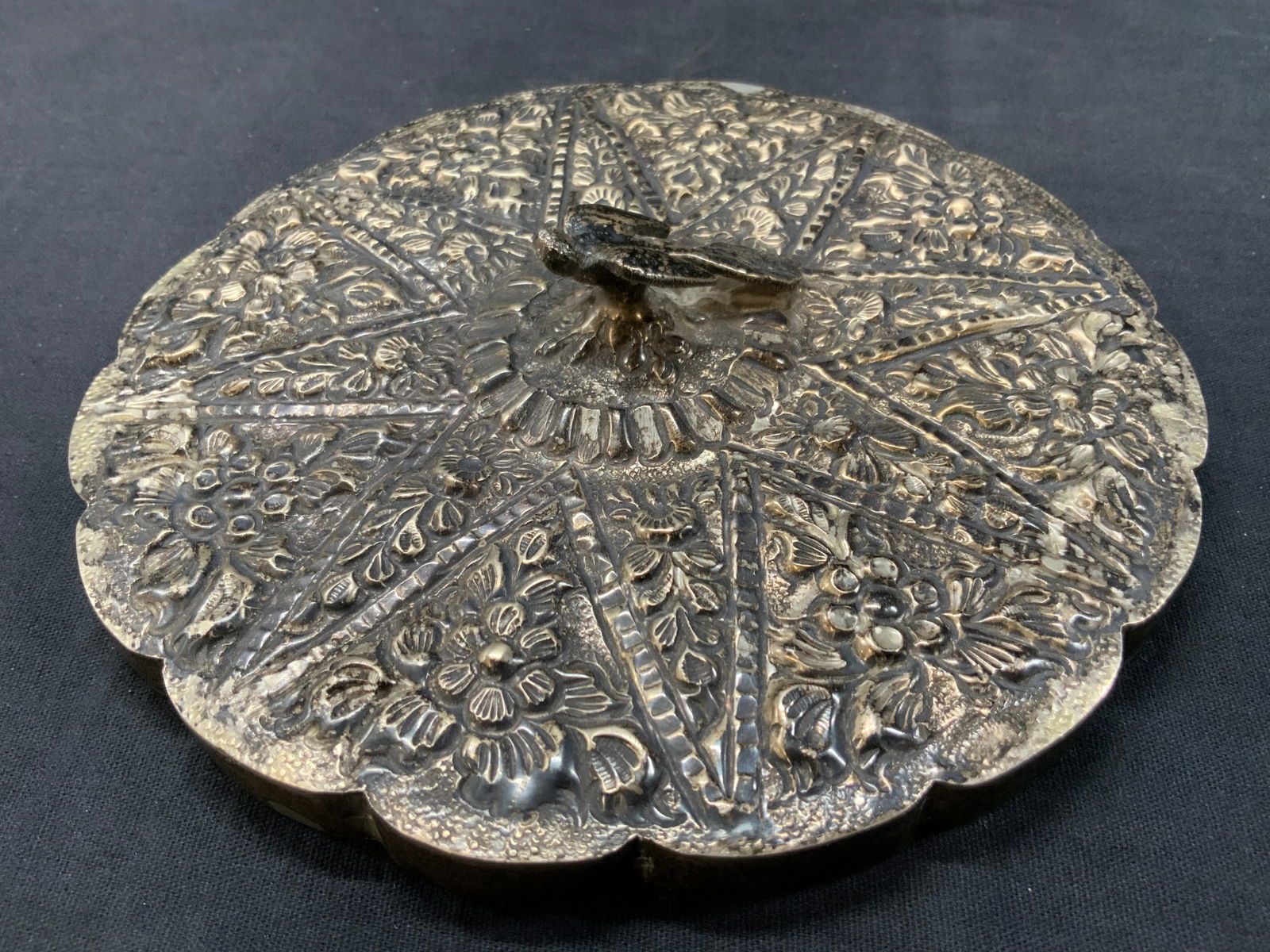 Vtg Hallmarked Sterling Silver Ornate Hand Mirror (1 of 10)