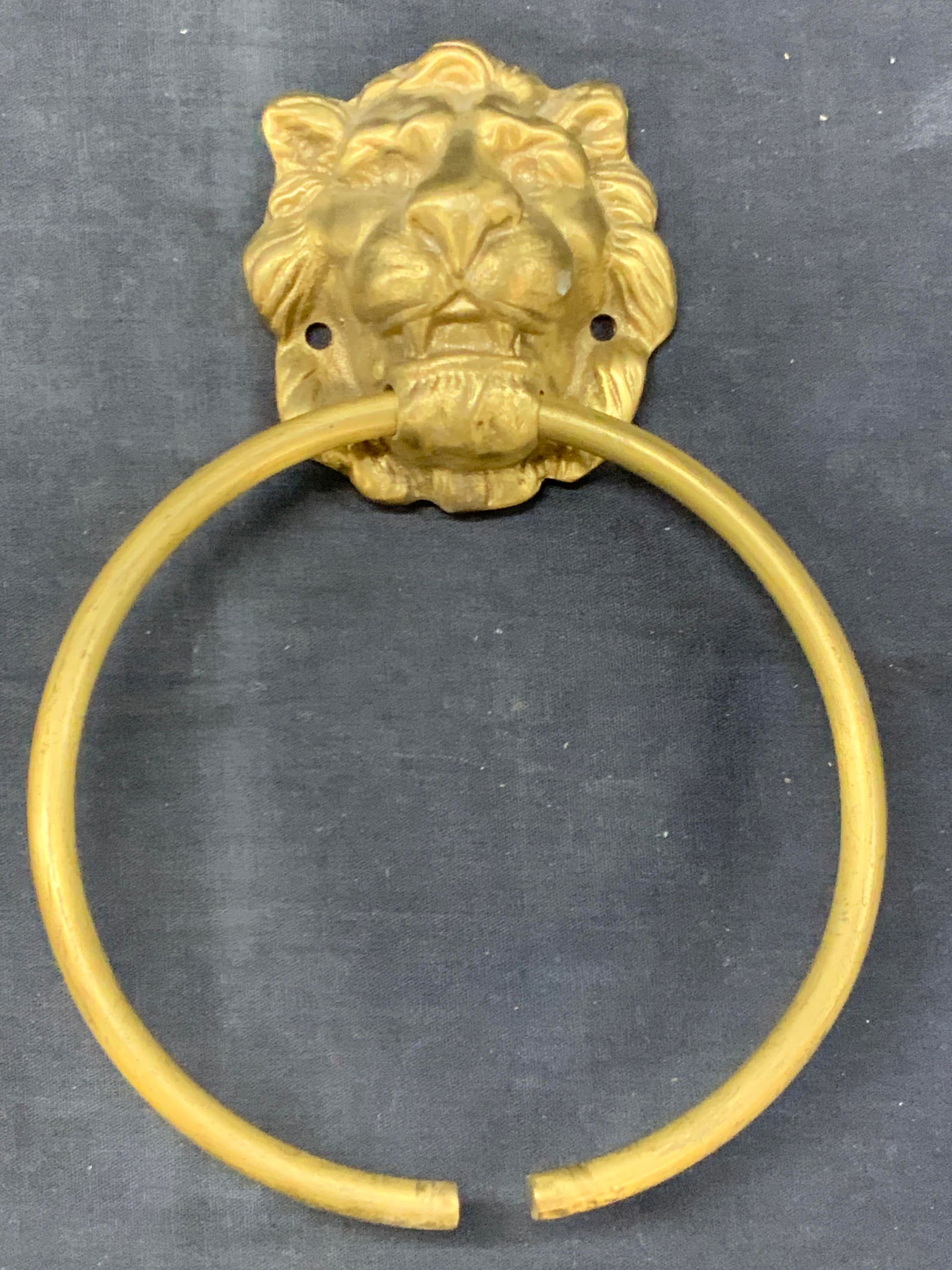 Vtg Solid Brass Lion Head Door Knocker (1 of 7)