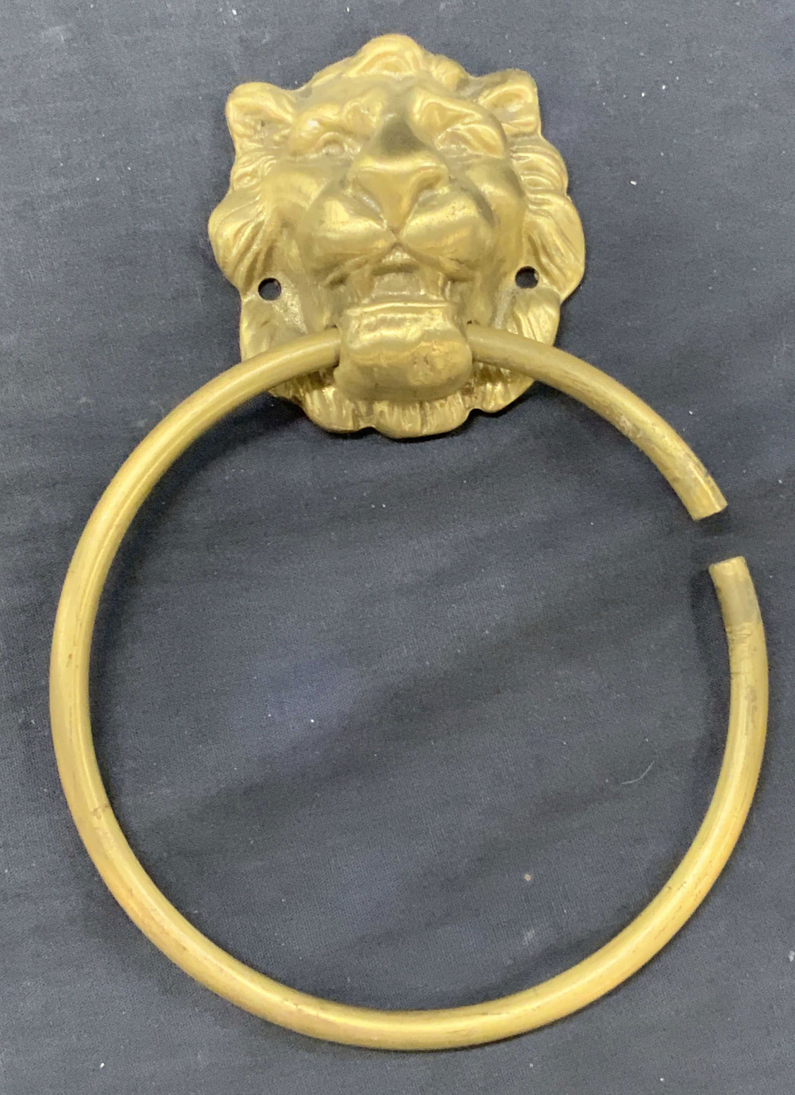 Solid Brass Vtg Lion Head Door Knocker (1 of 8)