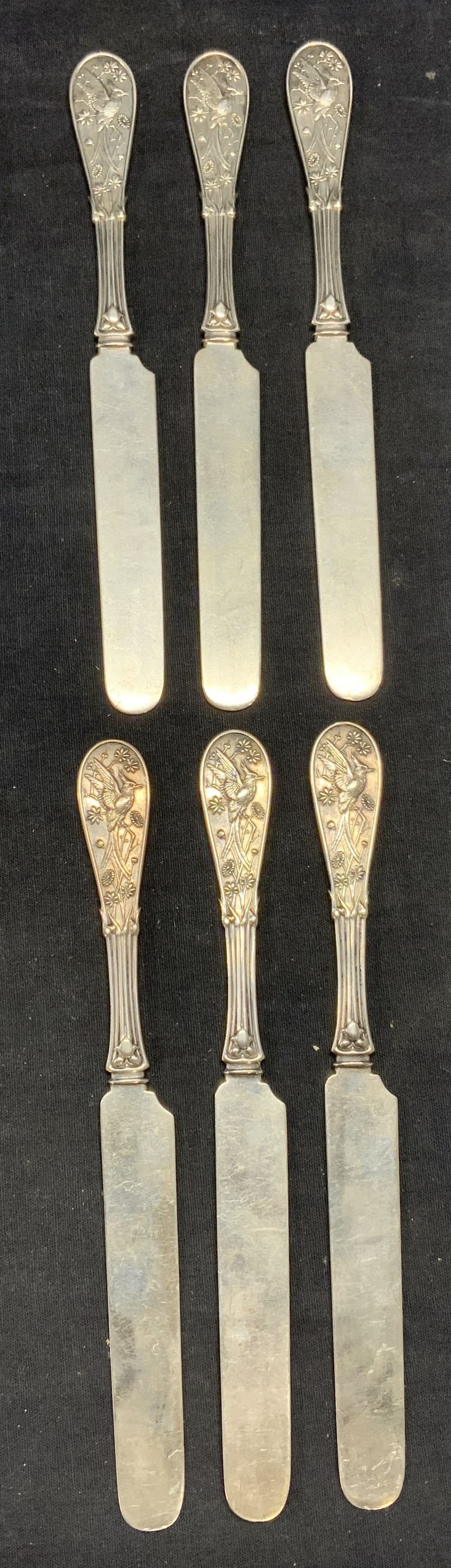 Set 6 Antq Tiffany Sterling Silver Japanese Knives (1 of 9)
