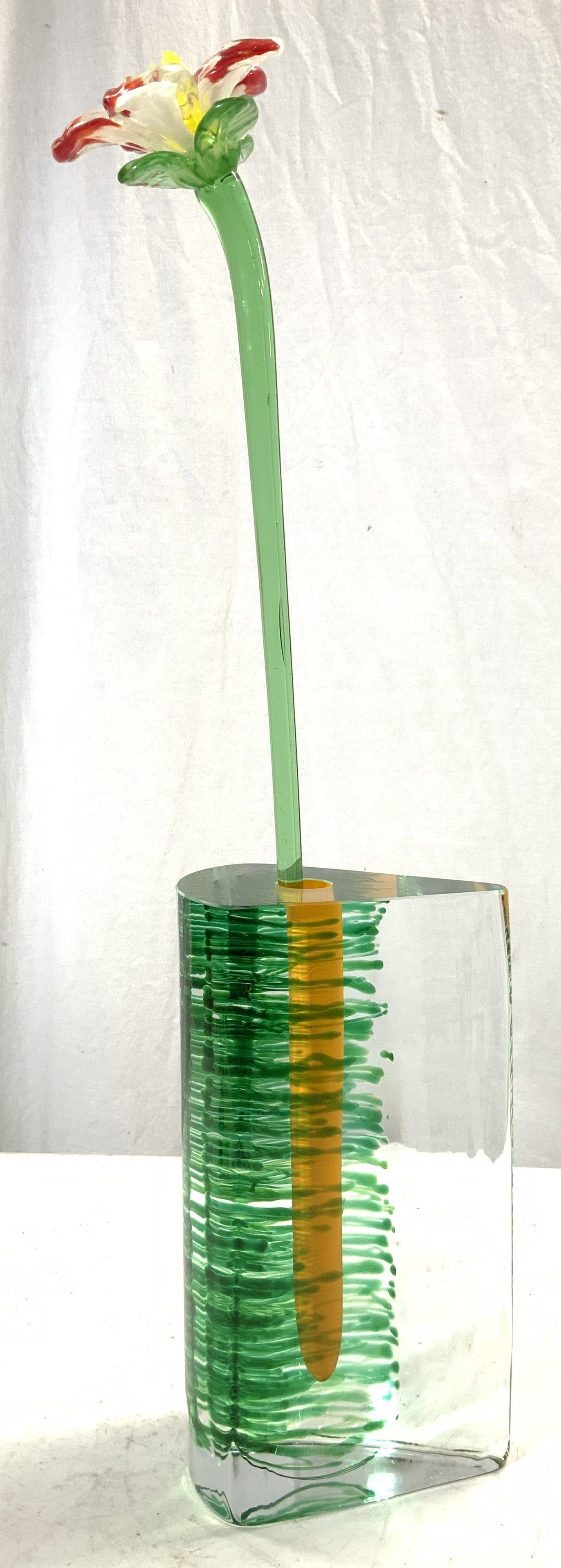 MURANO Art Glass Flower & Vase (1 of 7)