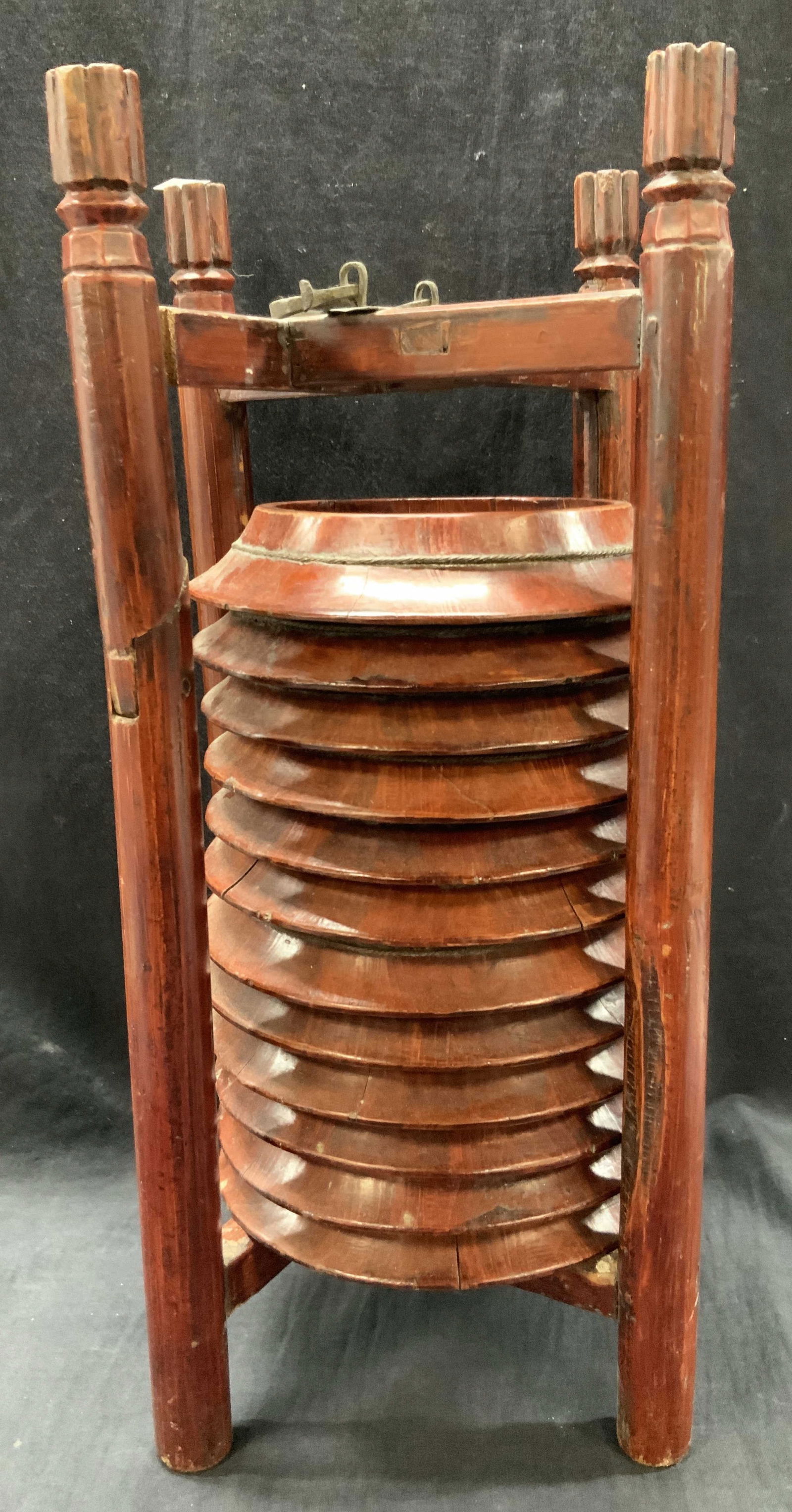 Vtg Asian Lacquered Wooden Dish Rack (1 of 8)