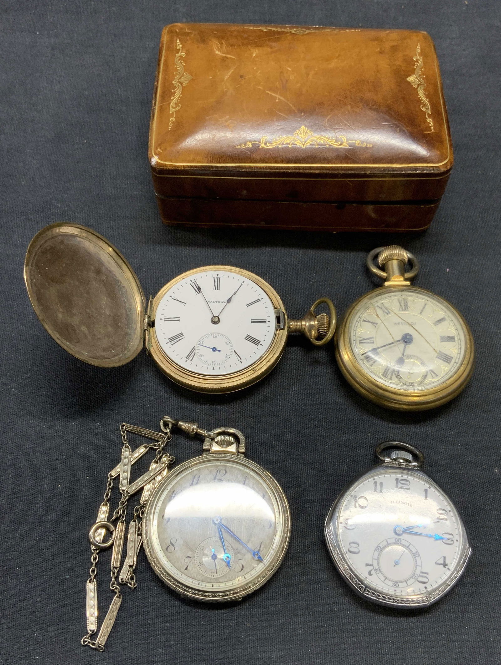 Lot 4 Antq Waltham, Illinois & More Pocket Watches (1 of 13)