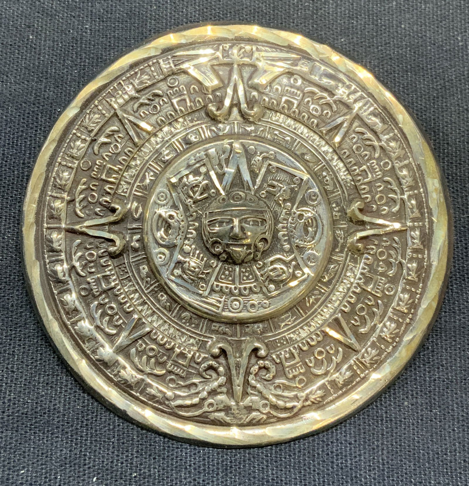 Signed Sterling Silver Figural Medallion Brooch (1 of 7)