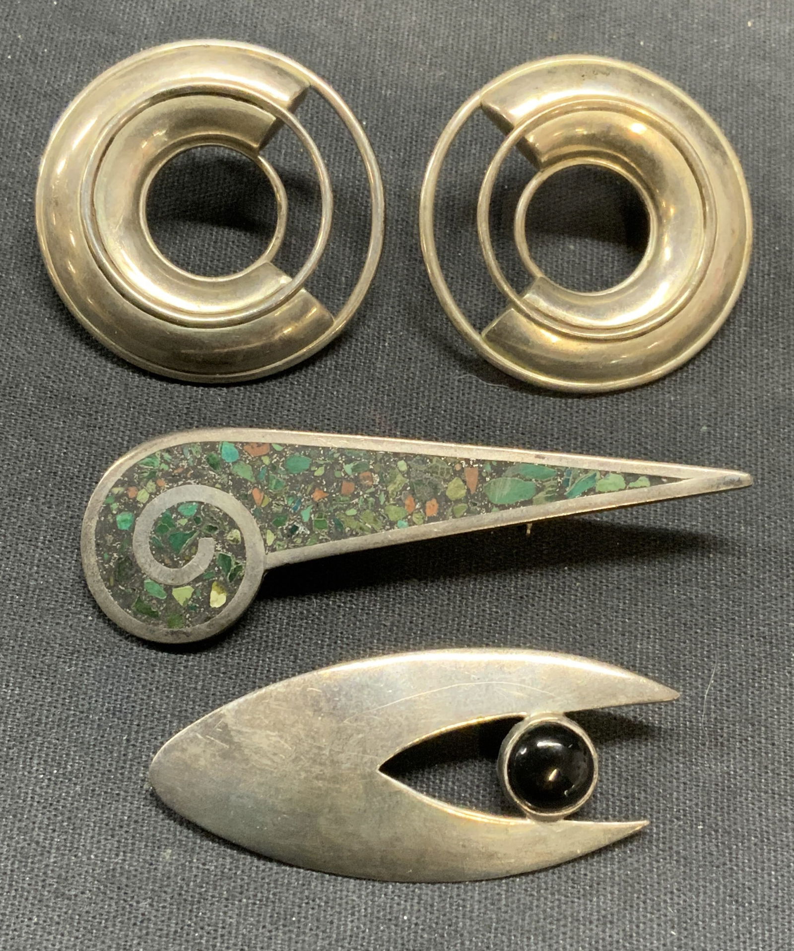 Lot 3 Sterling Silver Brooches & Earrings (1 of 8)