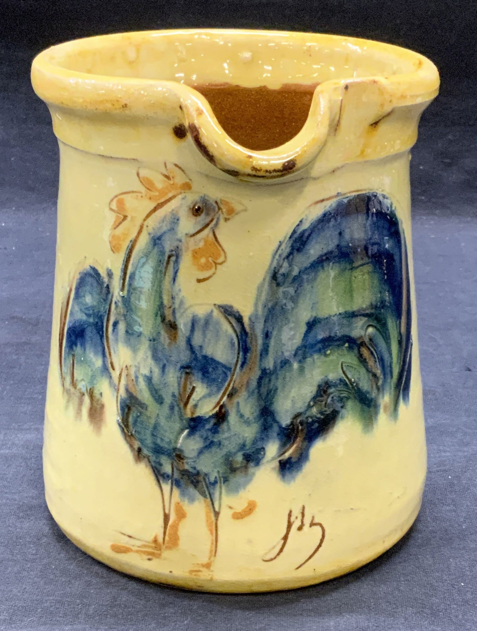 Vintage Handmade Ceramic Rooster Pitcher (1 of 6)
