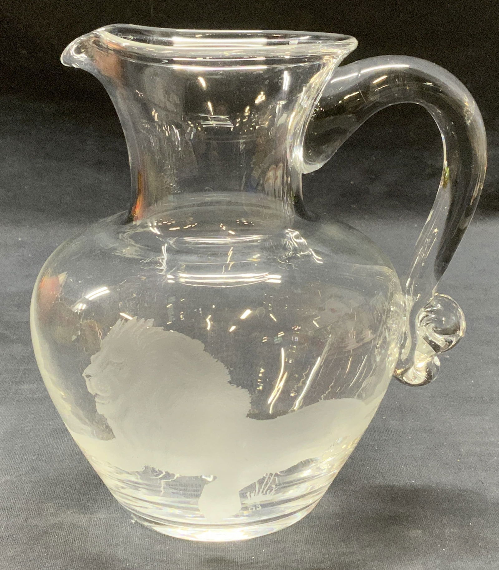 Vintage Simon Pearce Glass Lion Pitcher (1 of 7)