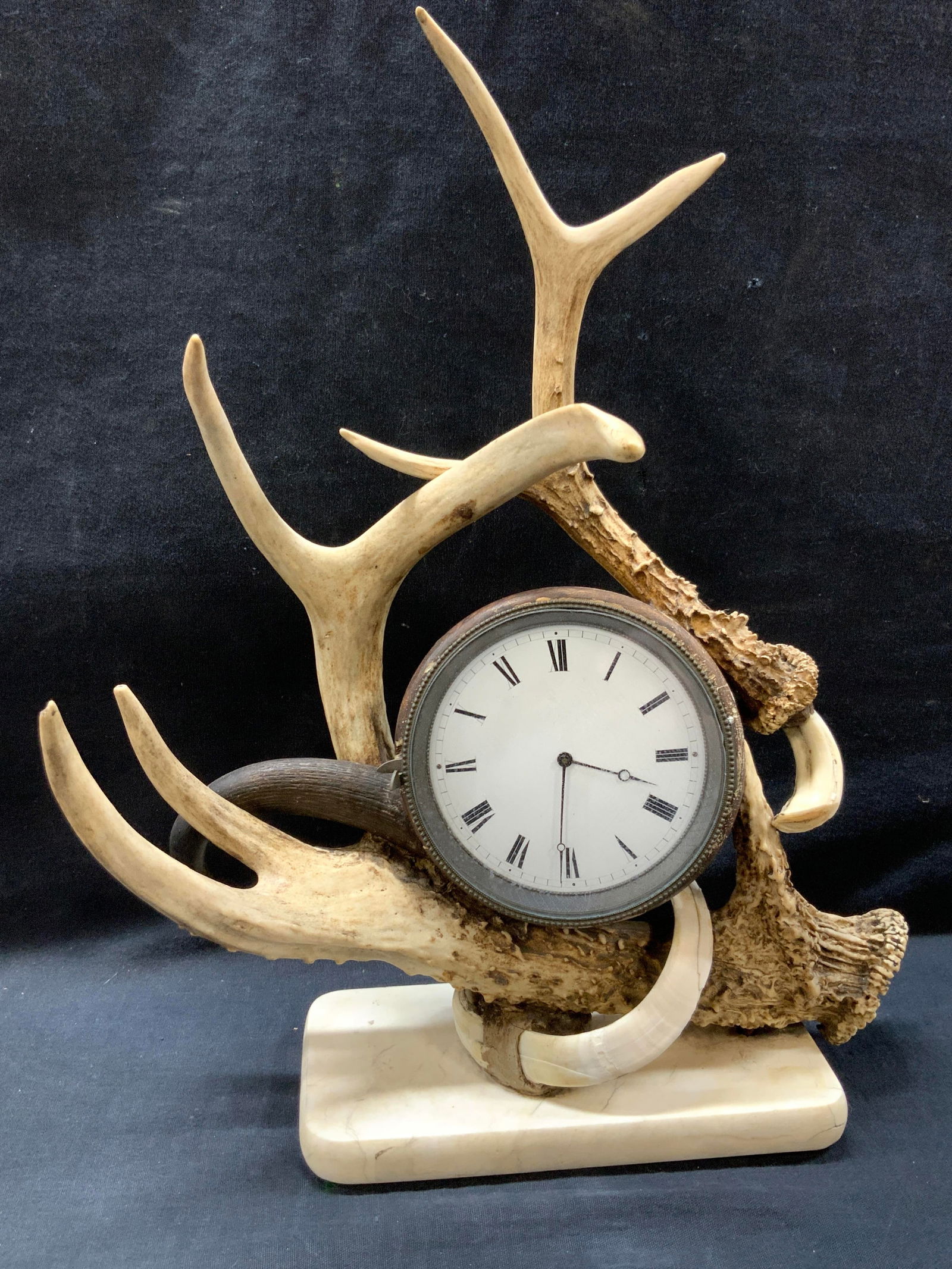 Vtg Mid Century Antler & Stone Clock (1 of 10)