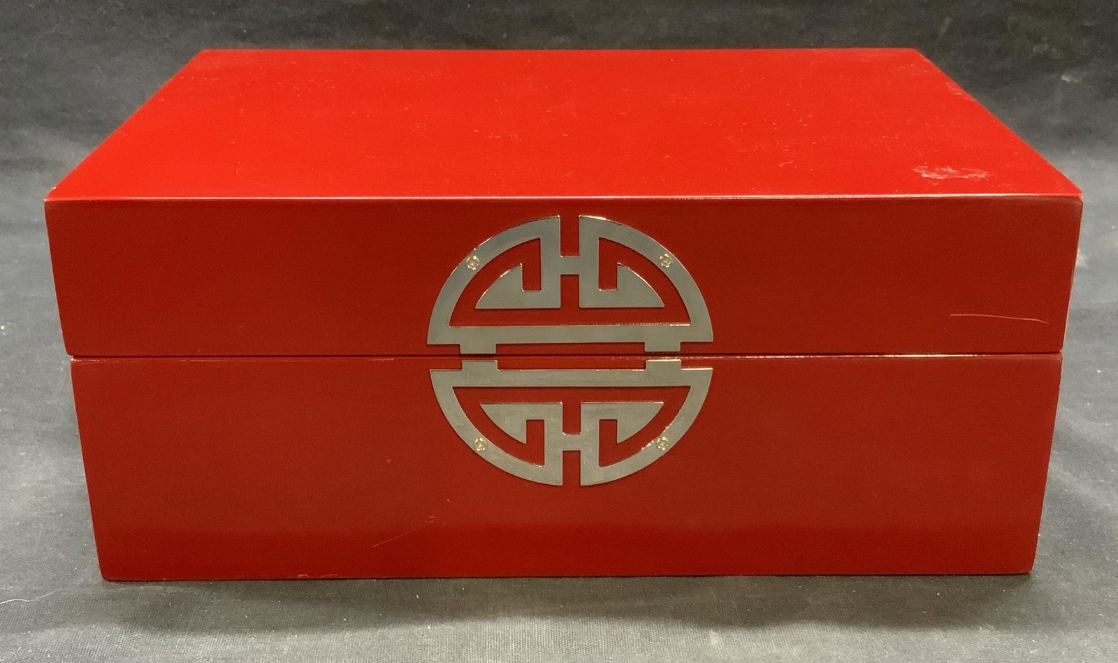 Asian Red Lacquered Wood Jewelry Box (1 of 8)