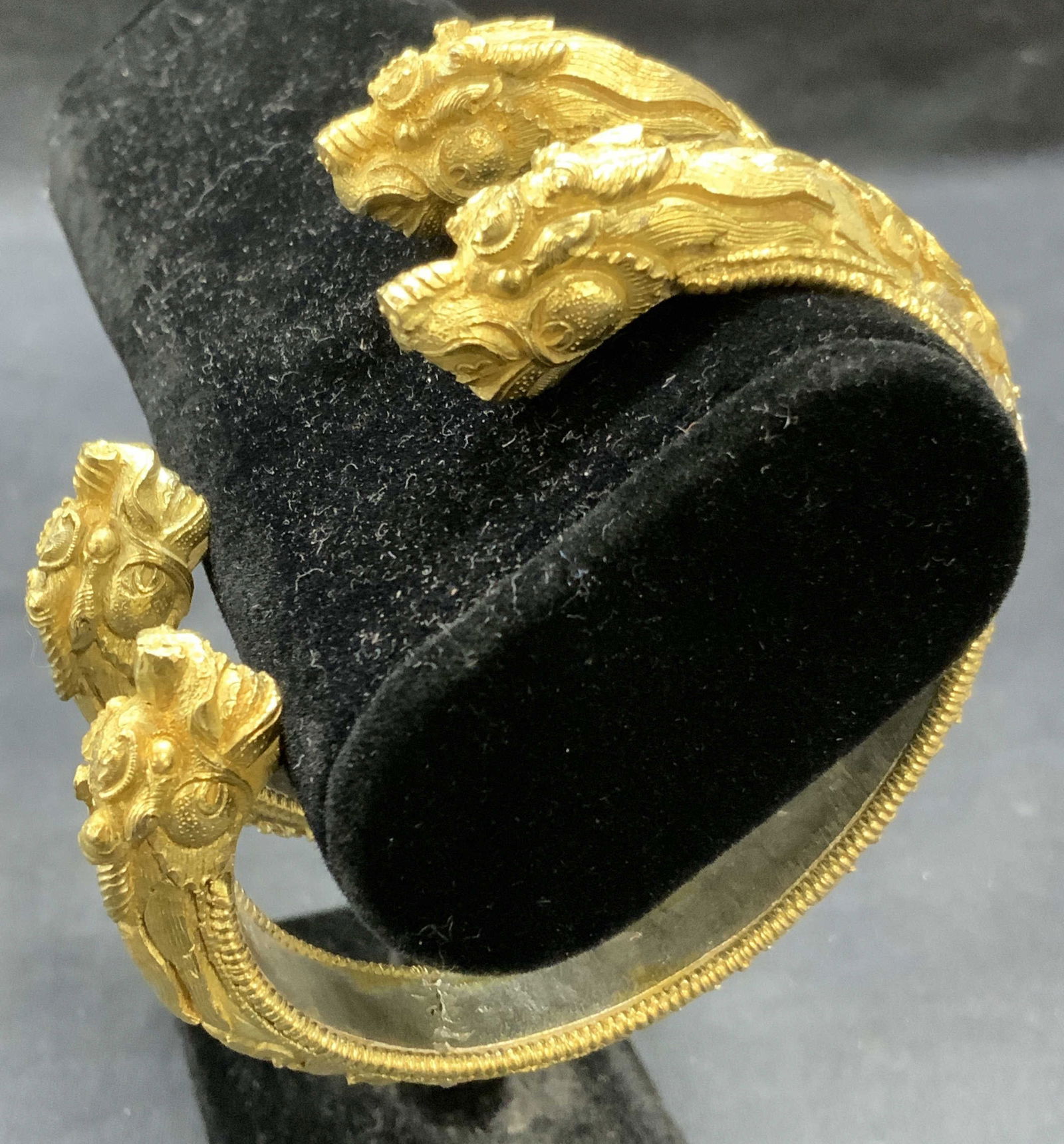 Pair Vintage Gilt Sterling Silver Dragon Bracelets (1 of 6)