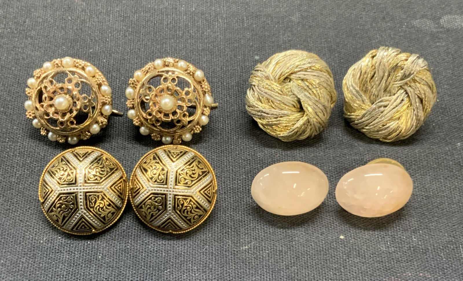 Lot 4 14k Gold Seed Pearl Earrings, More (1 of 10)