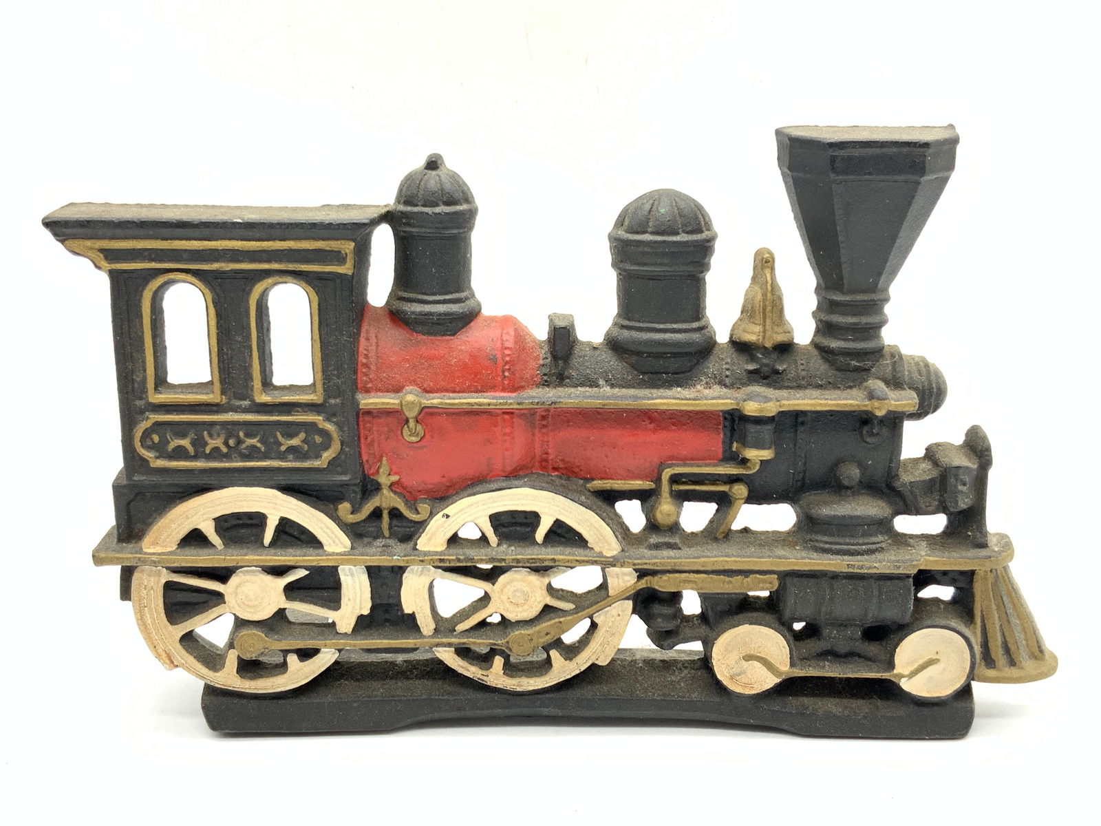 Vtg Cast Iron Pained Train Door Stop (1 of 7)