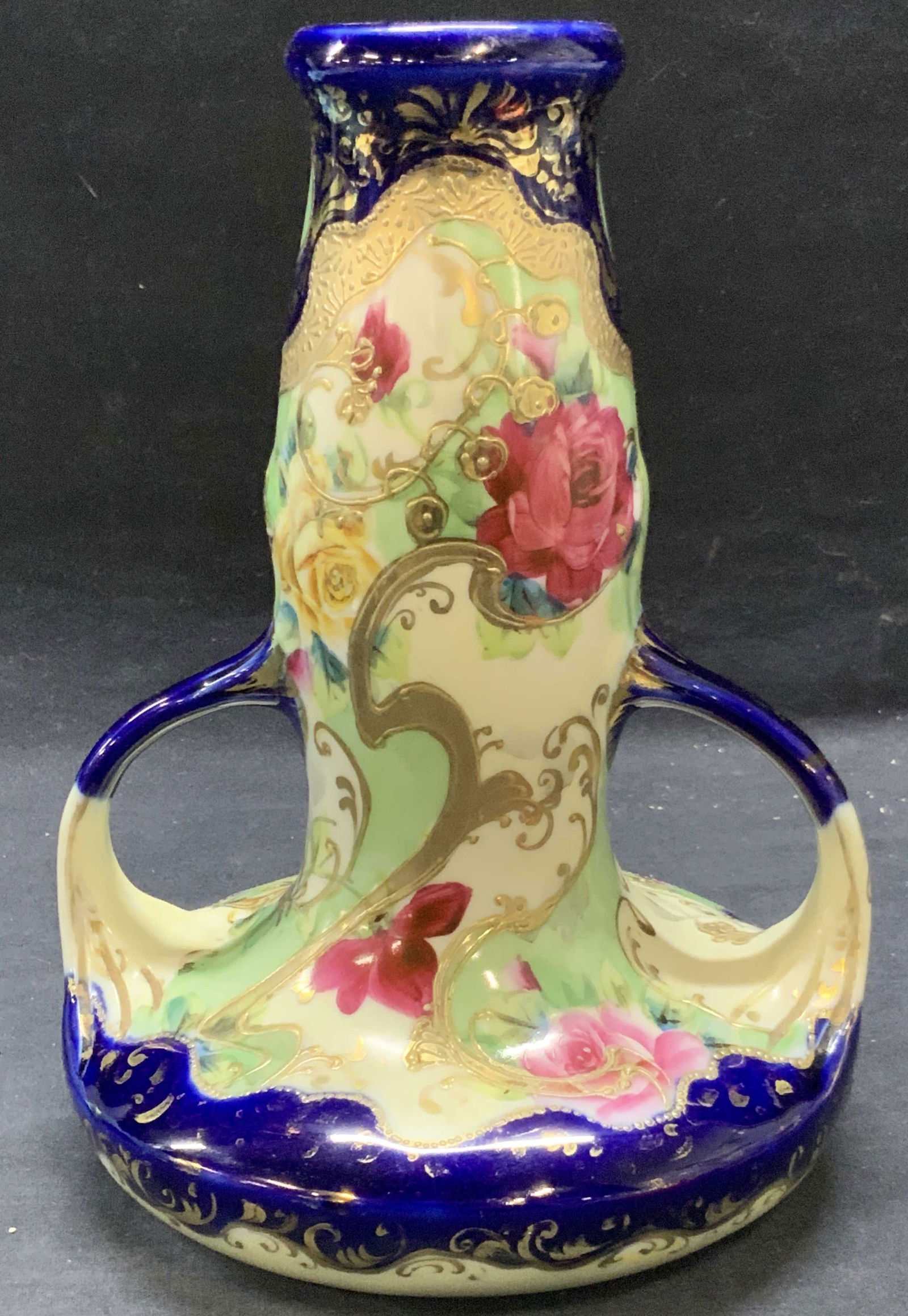 Vintage Nippon Porcelain Floral Vase, Japan (1 of 7)