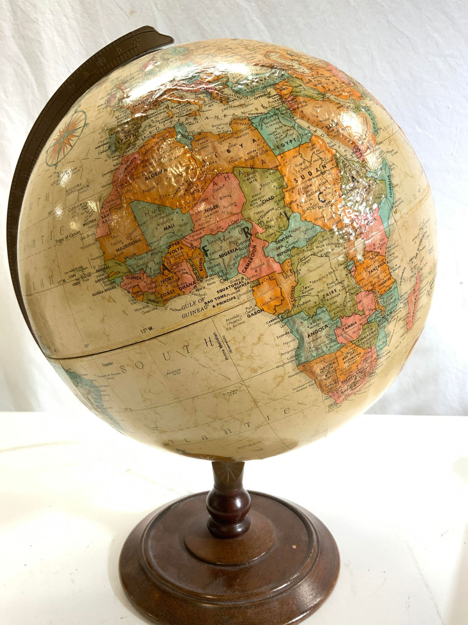REPLOGLE 12 In Vintage Globe on Wood Stand USA (1 of 8)