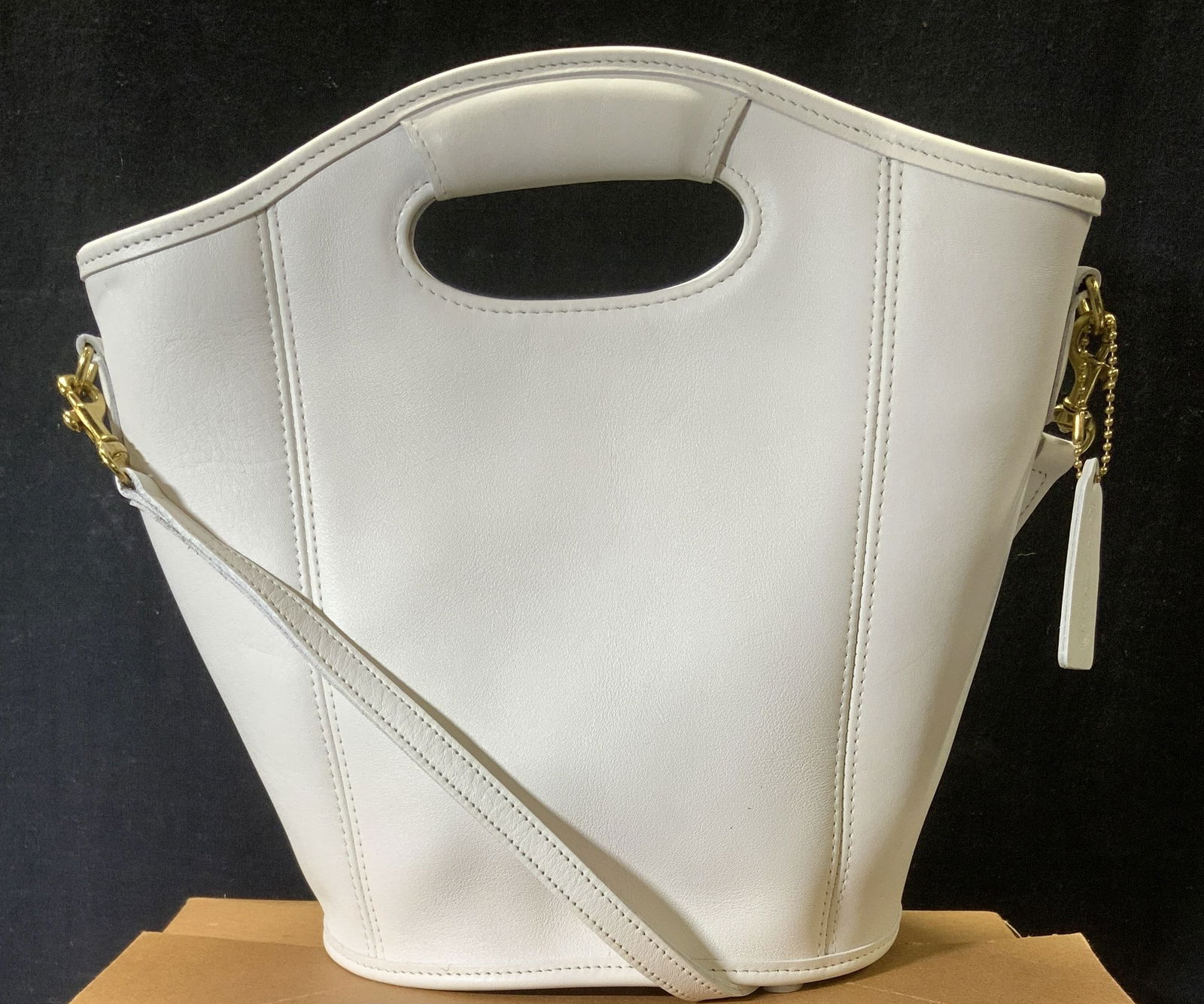 COACH Mini Shopper Bag in White Leather NIB (1 of 12)