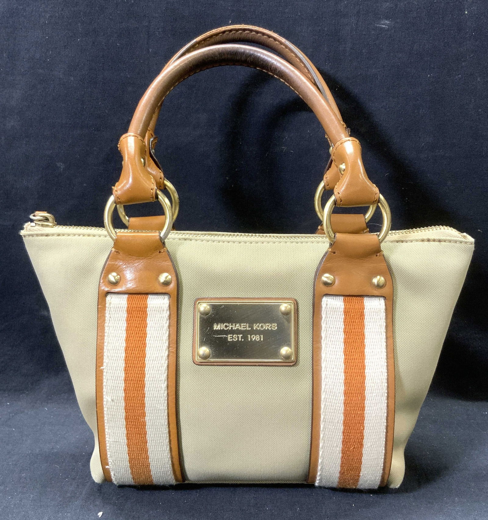 Michael KORS Canvas & Leather Top Handle Purse (1 of 11)