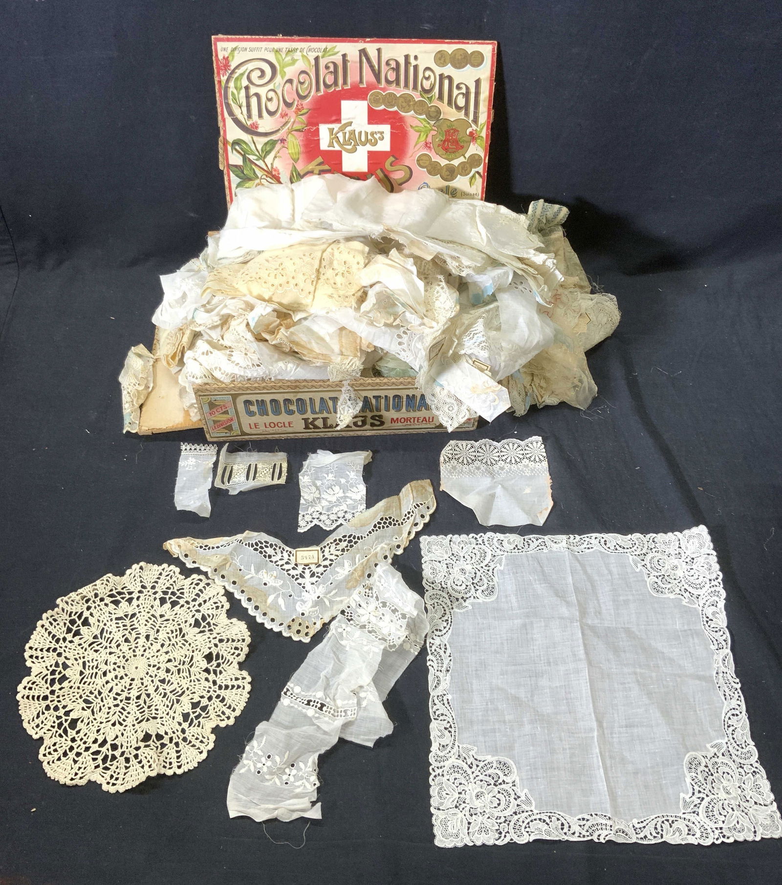 Lot Antq European Embroidered Cotton& Lace Samples (1 of 12)