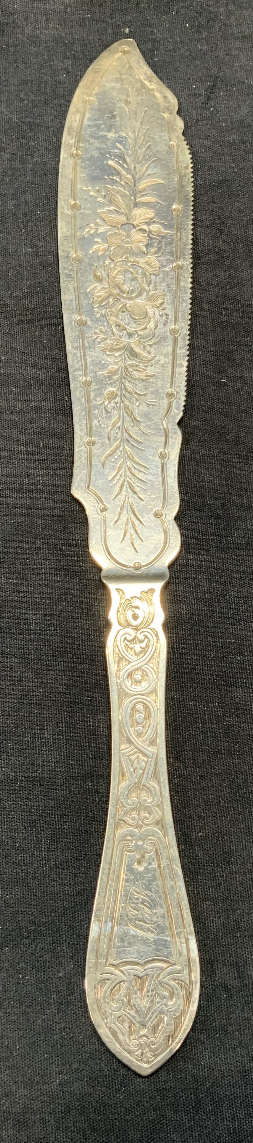 Antique Ball Black Sterling Silver Serving Knife (1 of 6)