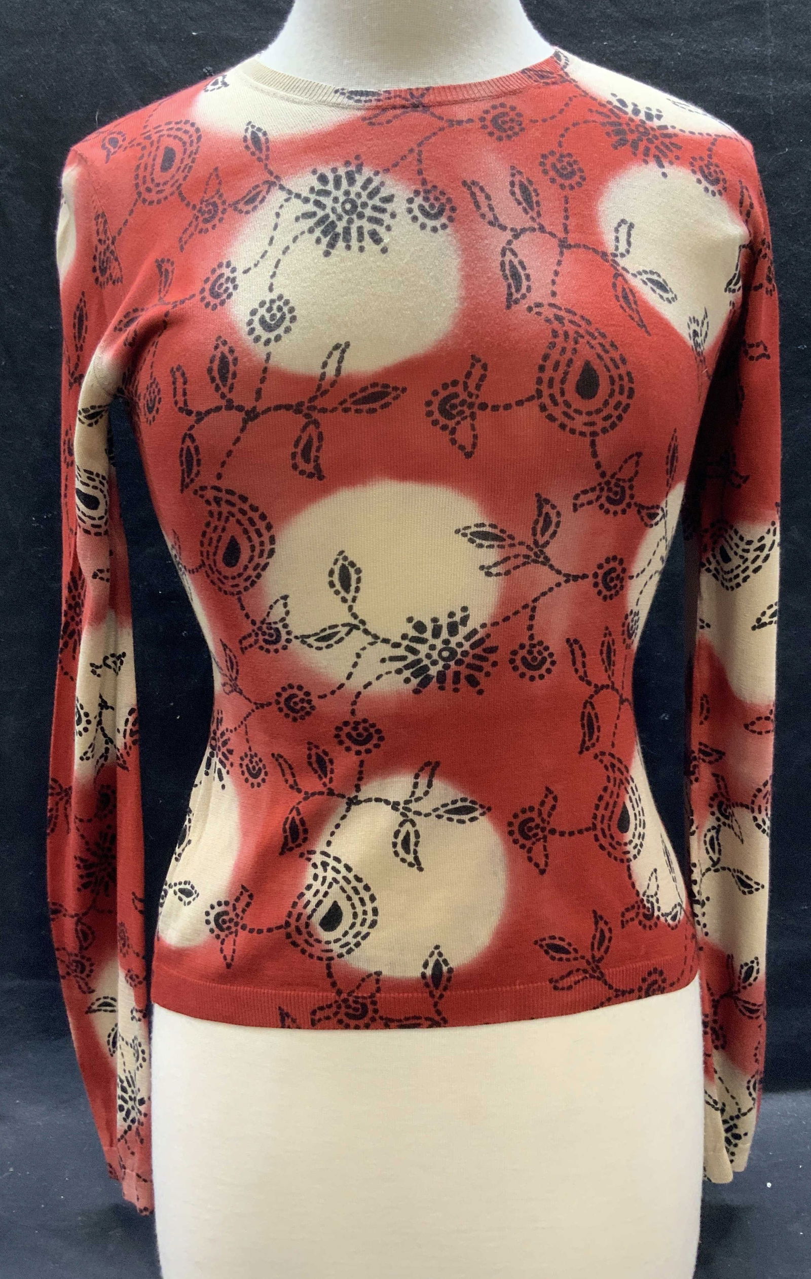 ETRO Red Paisley Fine Knit Sweater, Italy (1 of 6)