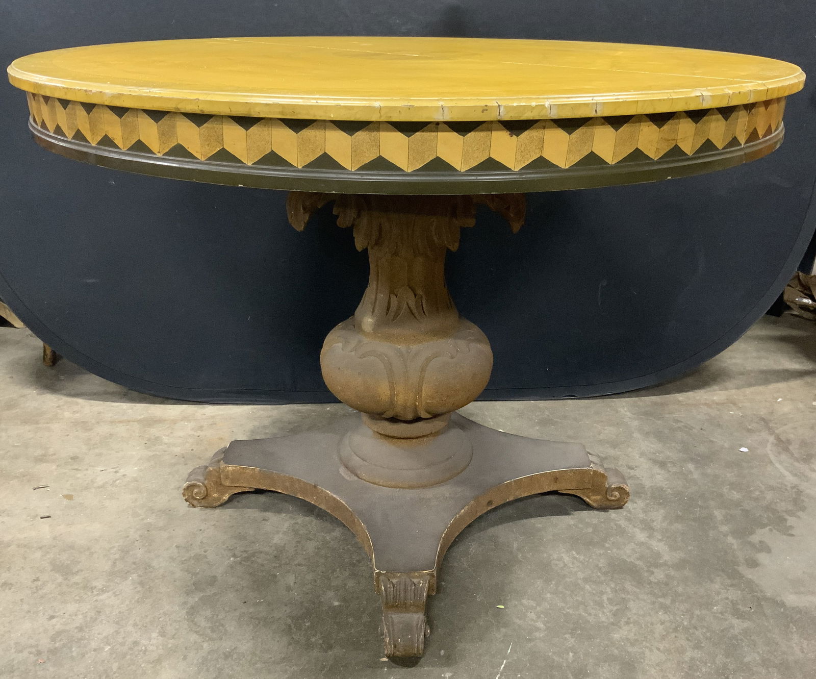 Vintage Wooden Pedestaled Dining Table (1 of 10)