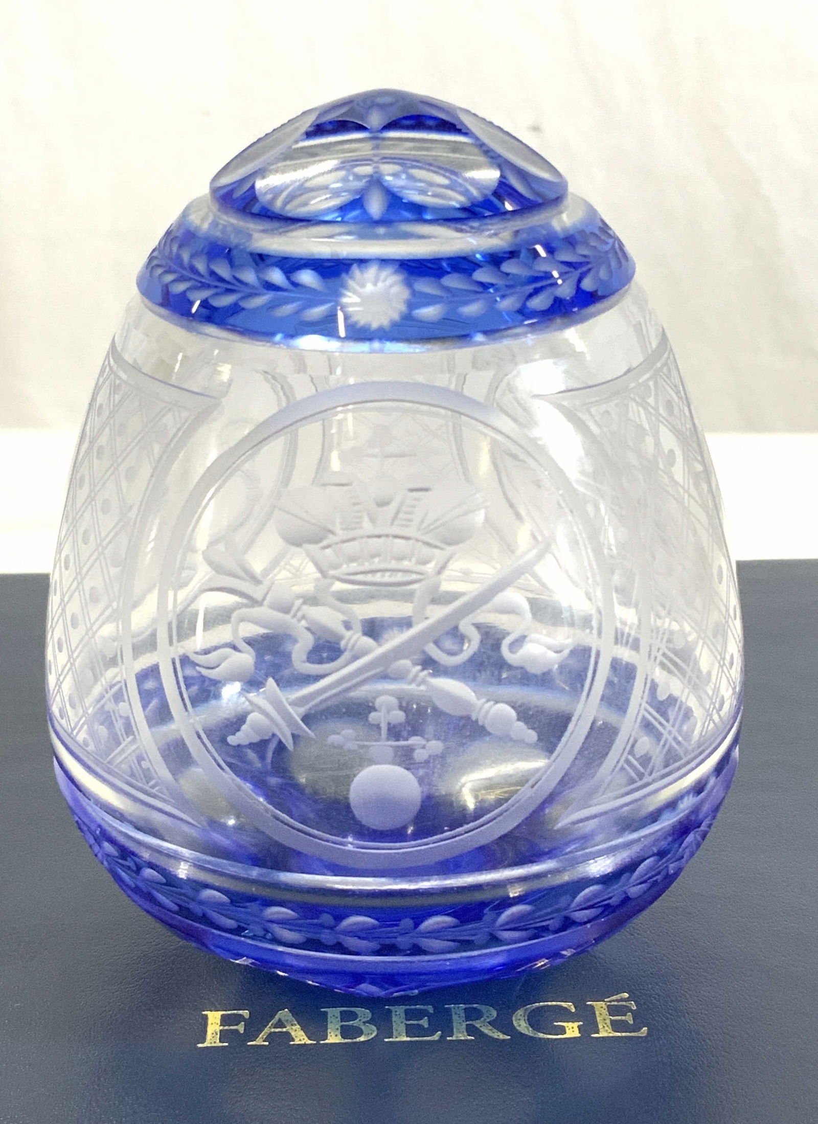FABERGE Cut Crystal Egg in Org Box, Russia (1 of 10)