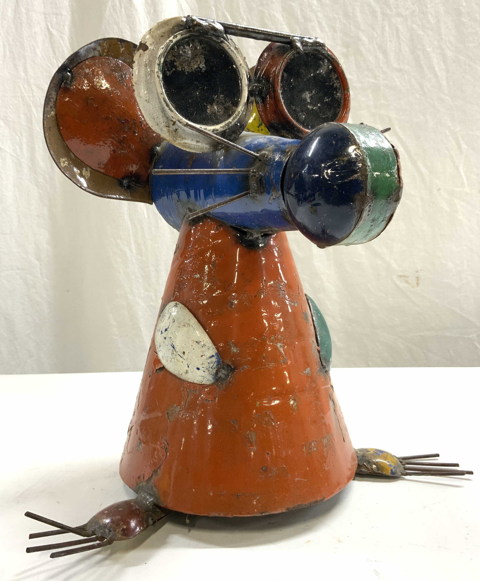 AARON JACSON EEI EEI O Steampunk Metal Mouse Sculp: Plaque on backside reads This is an authentic original by creator Aaron Jackson. Backside is trademarked EEI EEI O. Sculpture is metal, appears to possibly be hand crafted. Sculpture has multiple tone