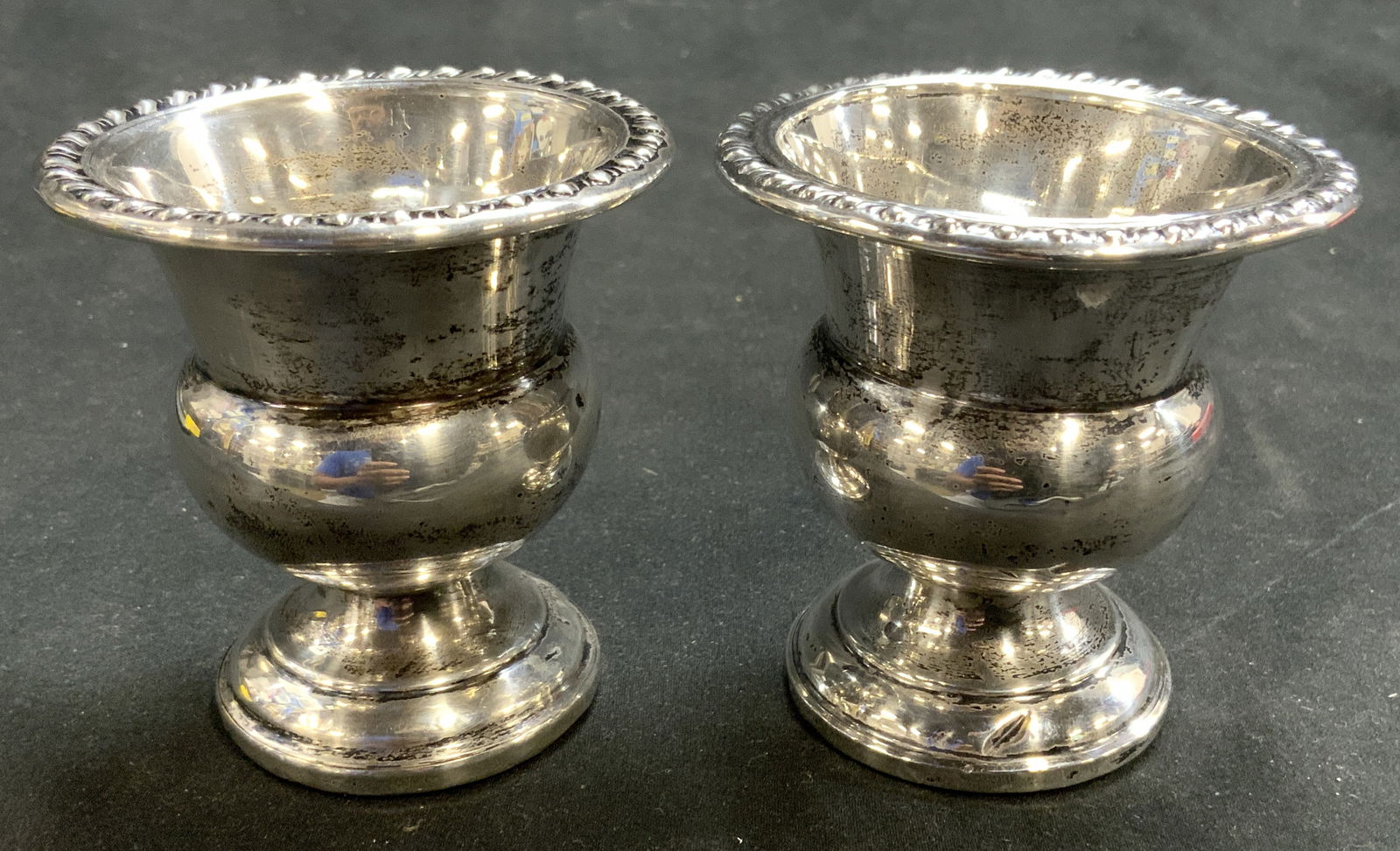 STERLING SILVER Pair Of Goblets Vessels (1 of 6)
