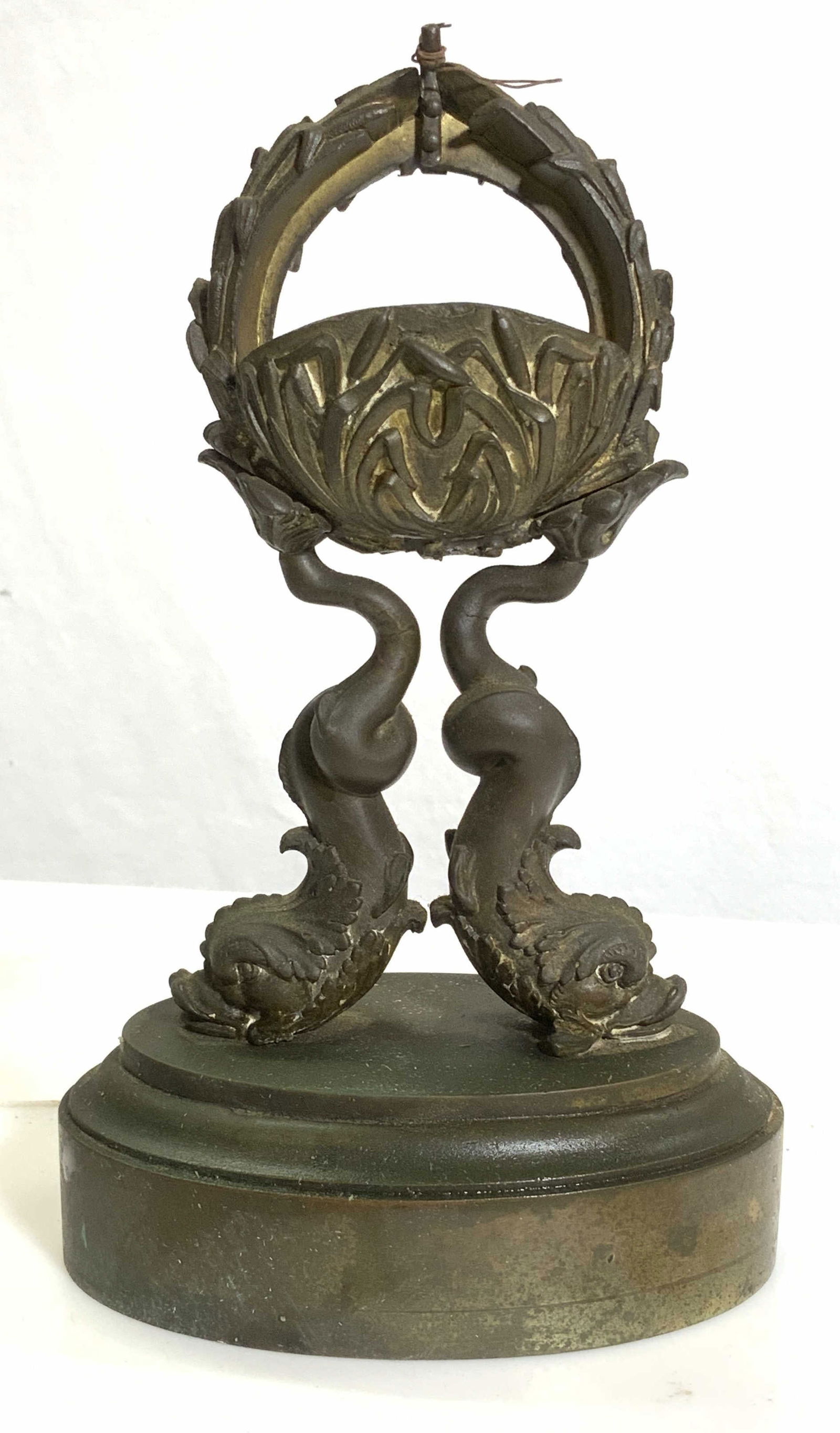 Antique Bronze Koi Fish Fob Pocket Watch Display (1 of 9)