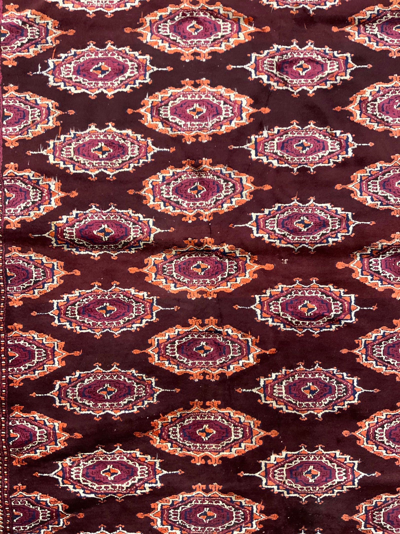 Vintage Handmade Silk BOKHARA Fringed Rug (1 of 7)