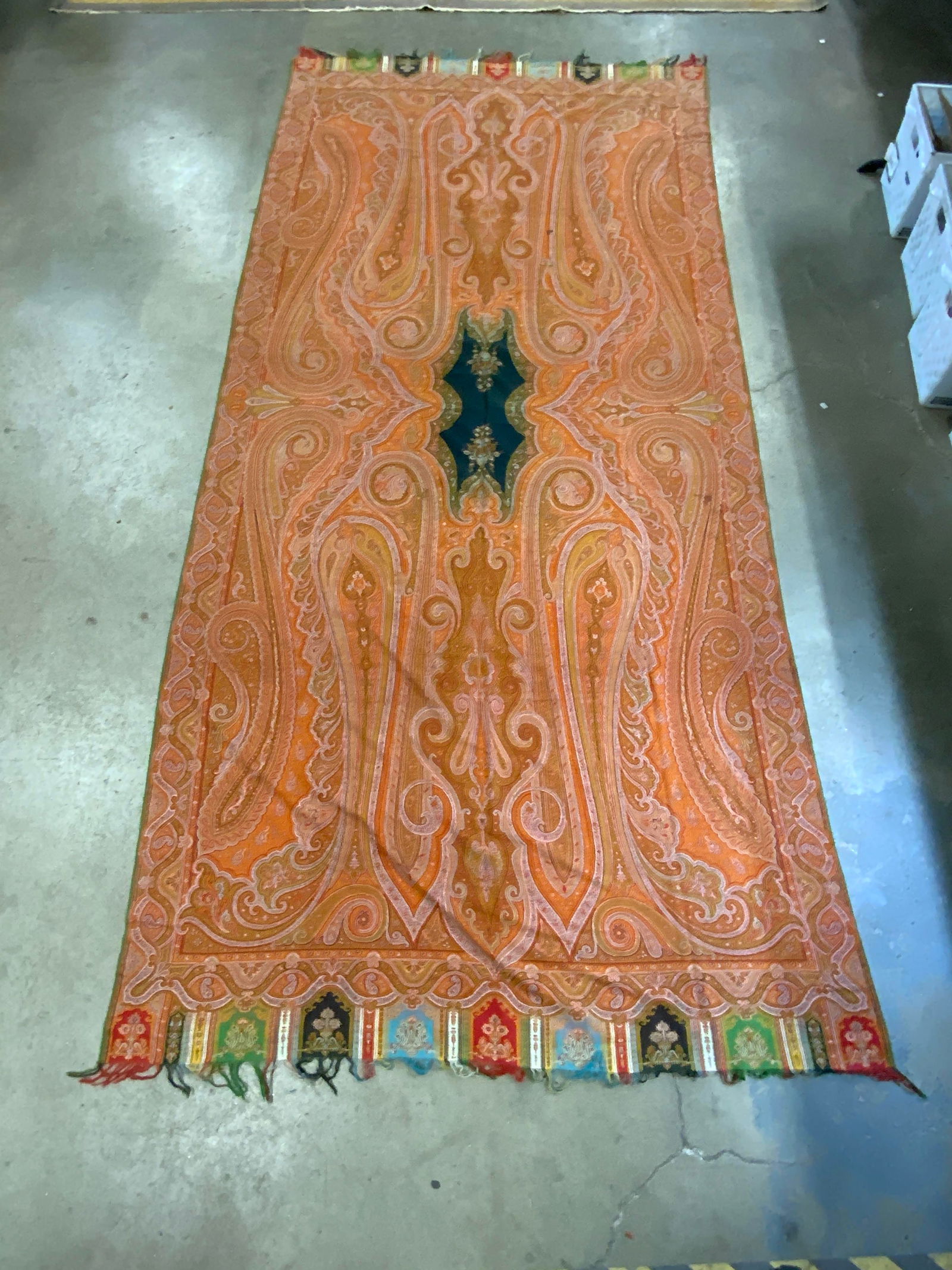 Vintage Paisley XL Shawl / Textile (1 of 10)